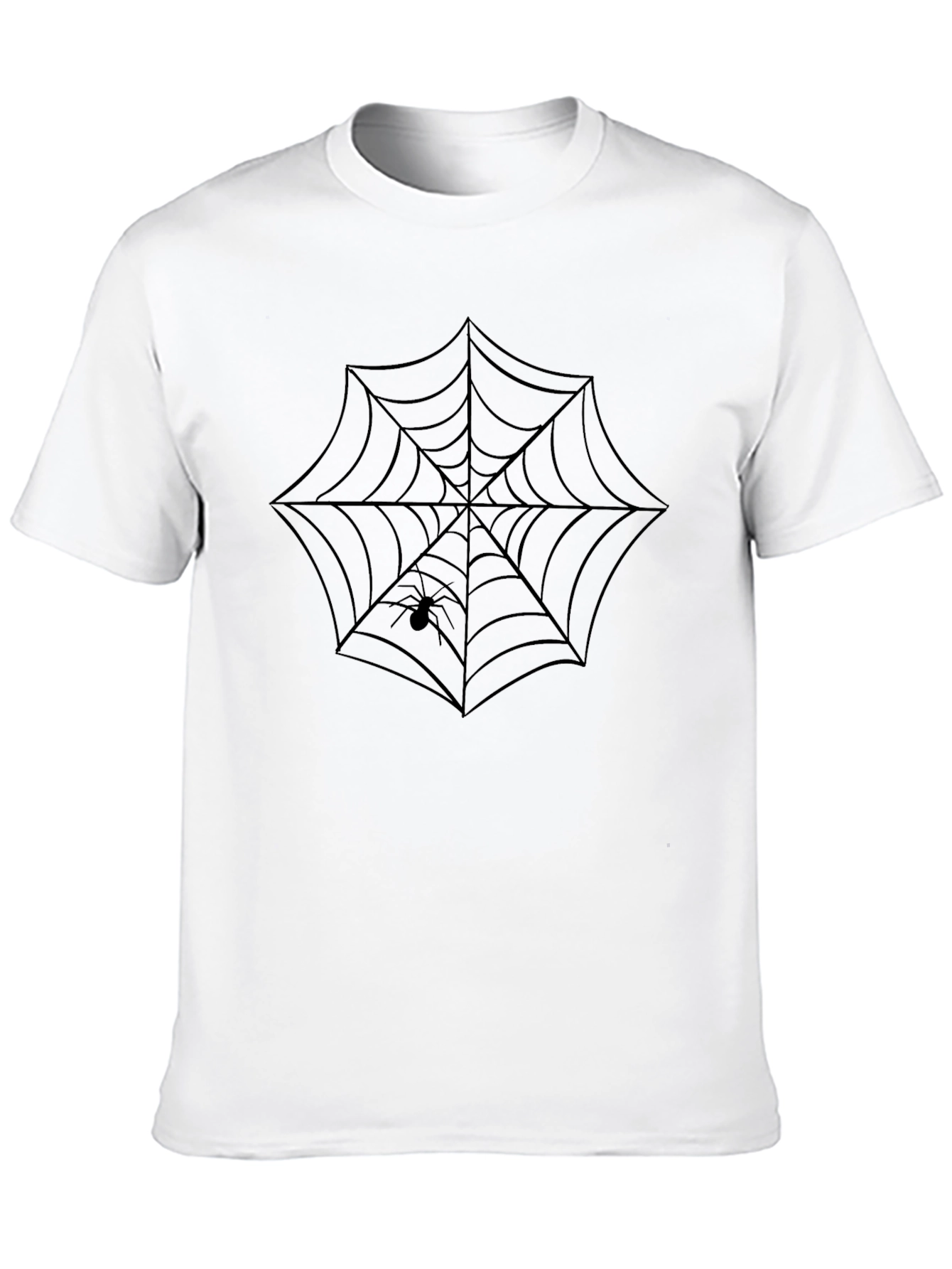 Spider Web Graphic Print Black T-Shirt