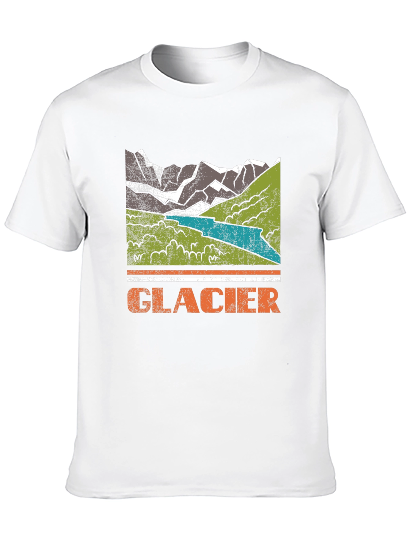 Glacier Mountain Graphic Tee - Distressed Print
