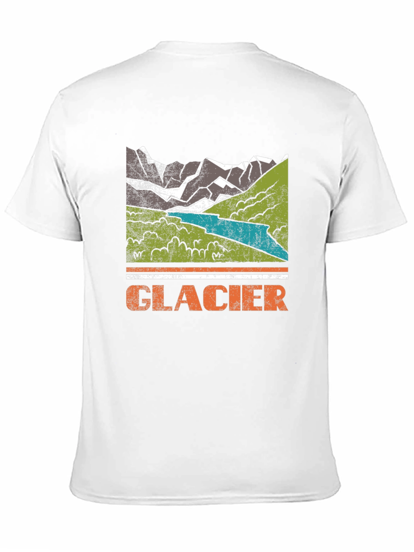 Glacier Mountain Graphic Tee - Distressed Print