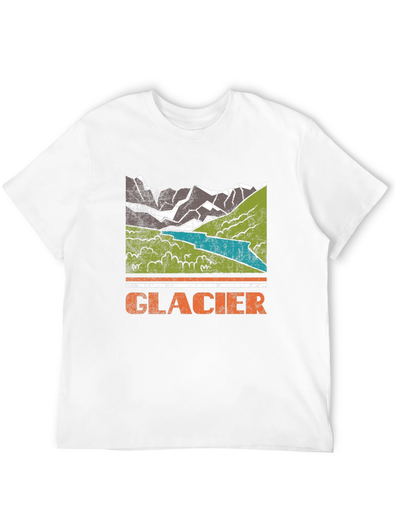 Glacier Mountain Graphic Tee - Distressed Print
