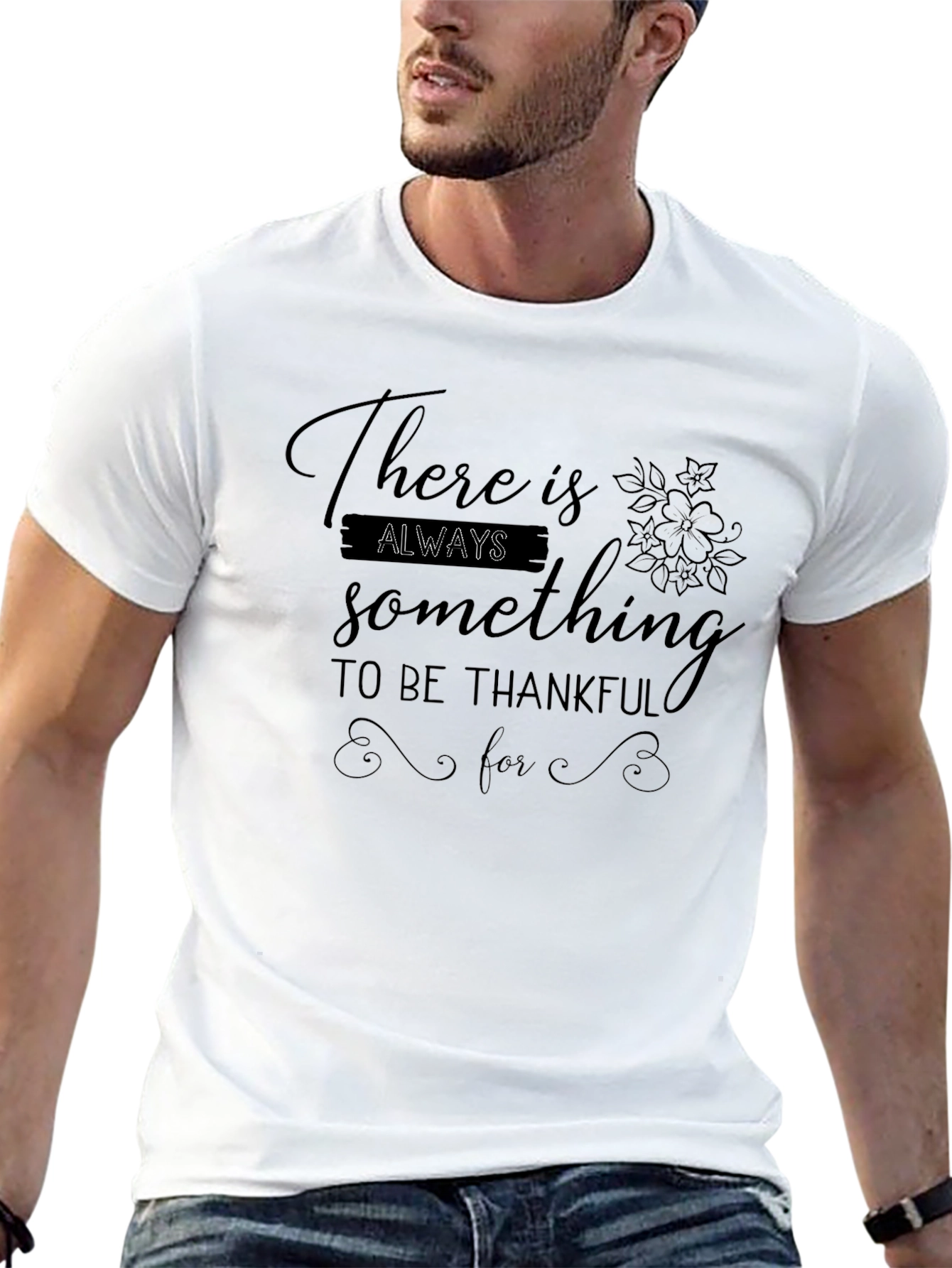Thankful Graphic Tee - Black Crewneck