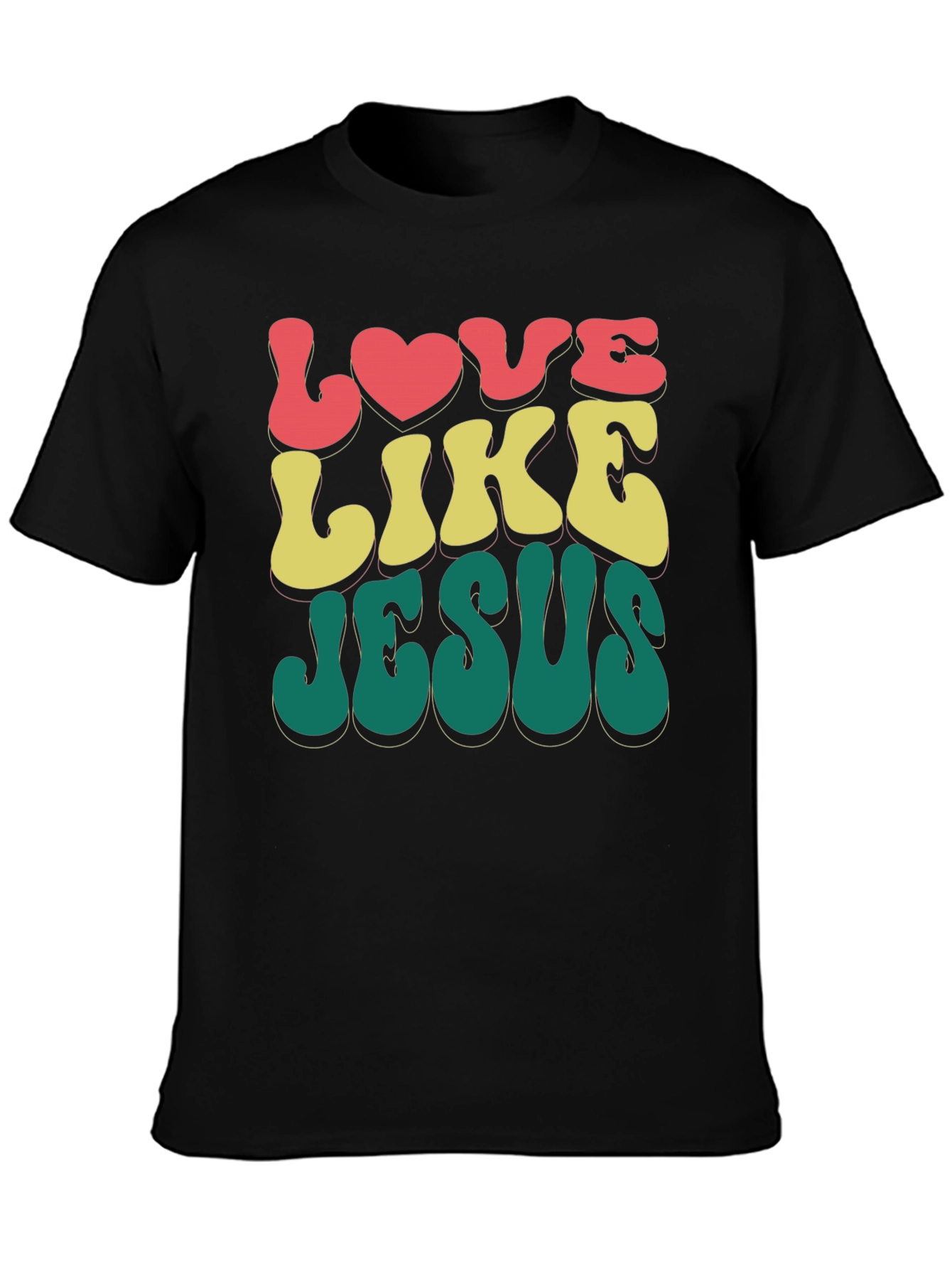 Love Like Jesus Retro Style Black T-Shirt