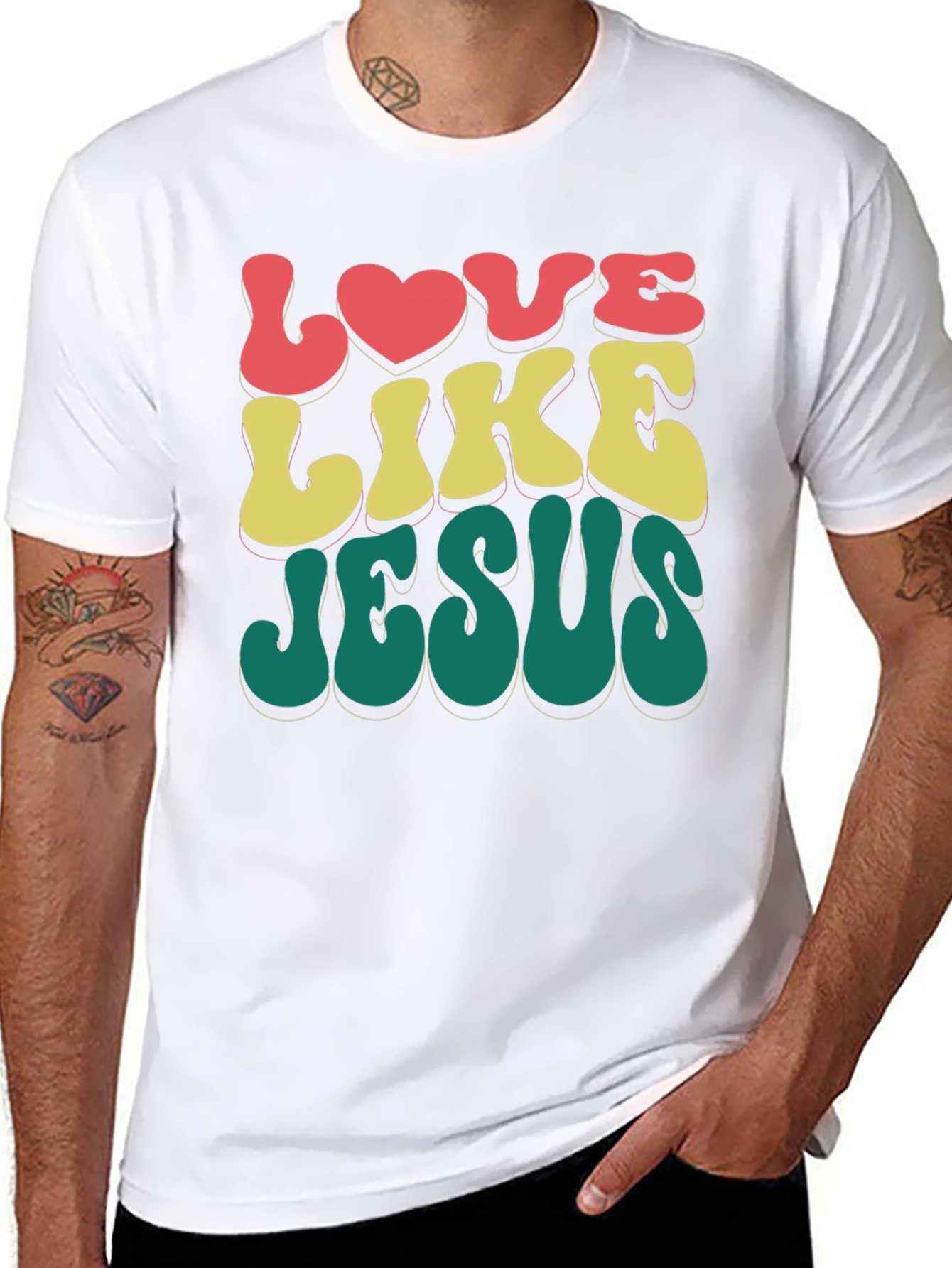 Love Like Jesus Retro Style Black T-Shirt