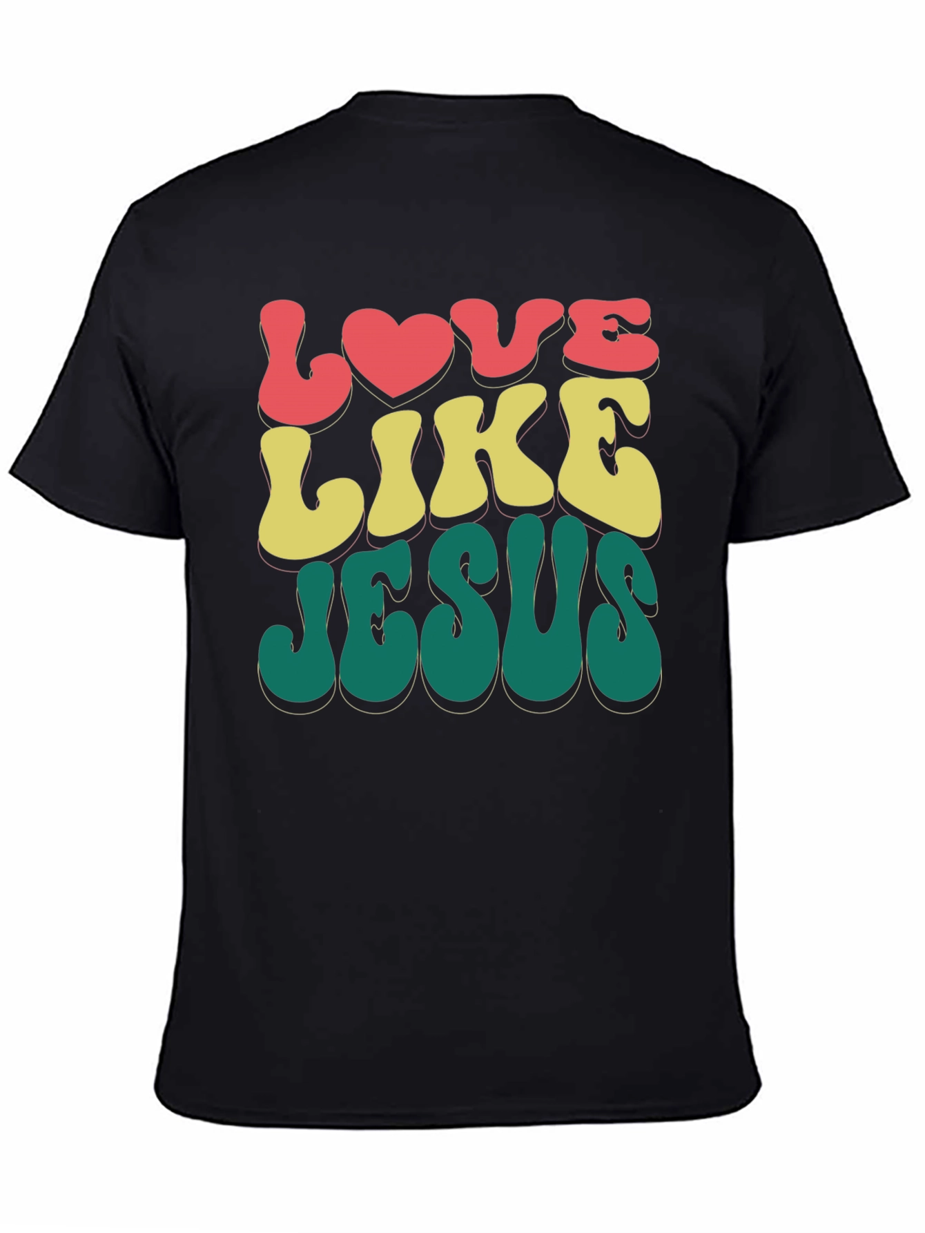 Love Like Jesus Retro Style Black T-Shirt
