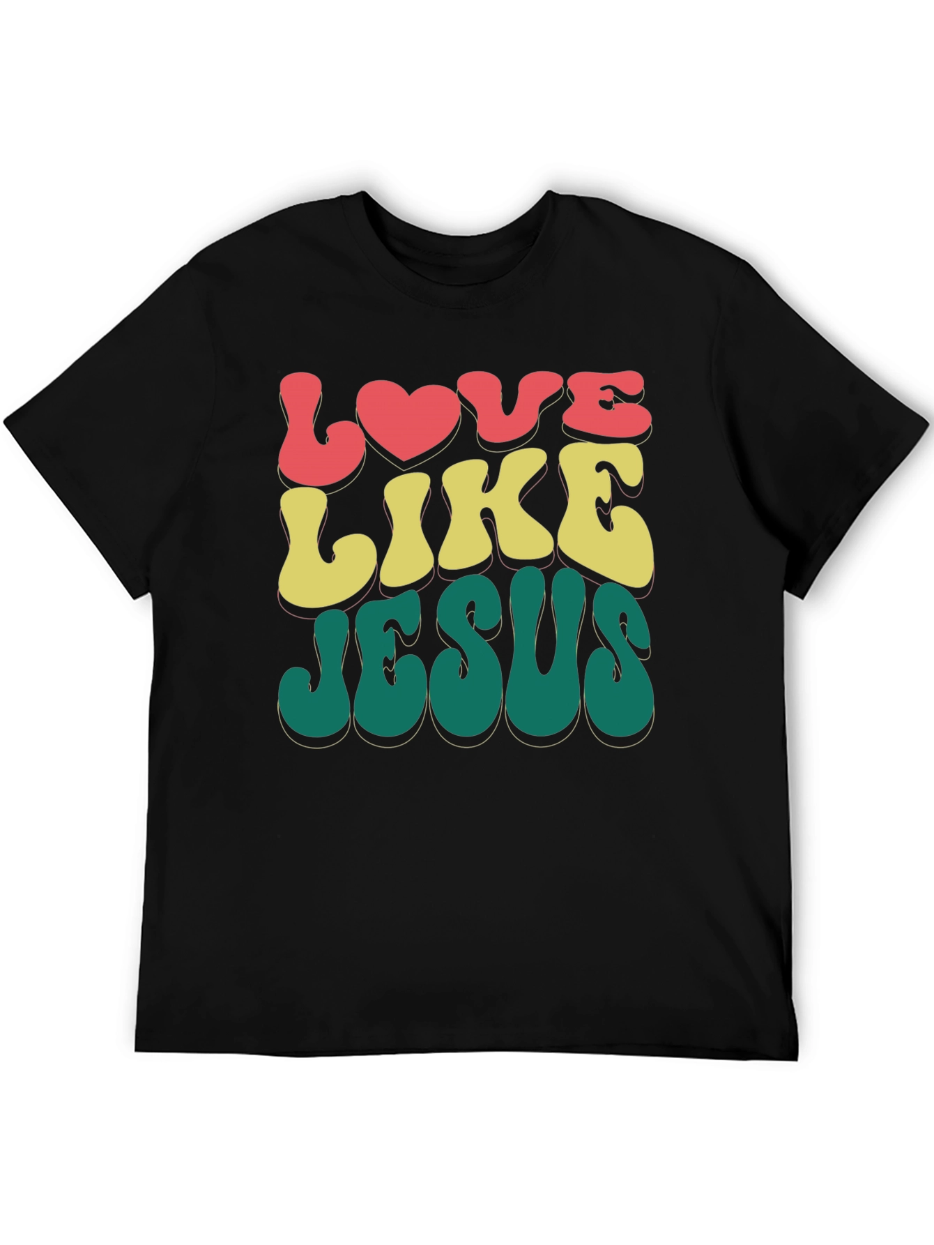 Love Like Jesus Retro Style Black T-Shirt