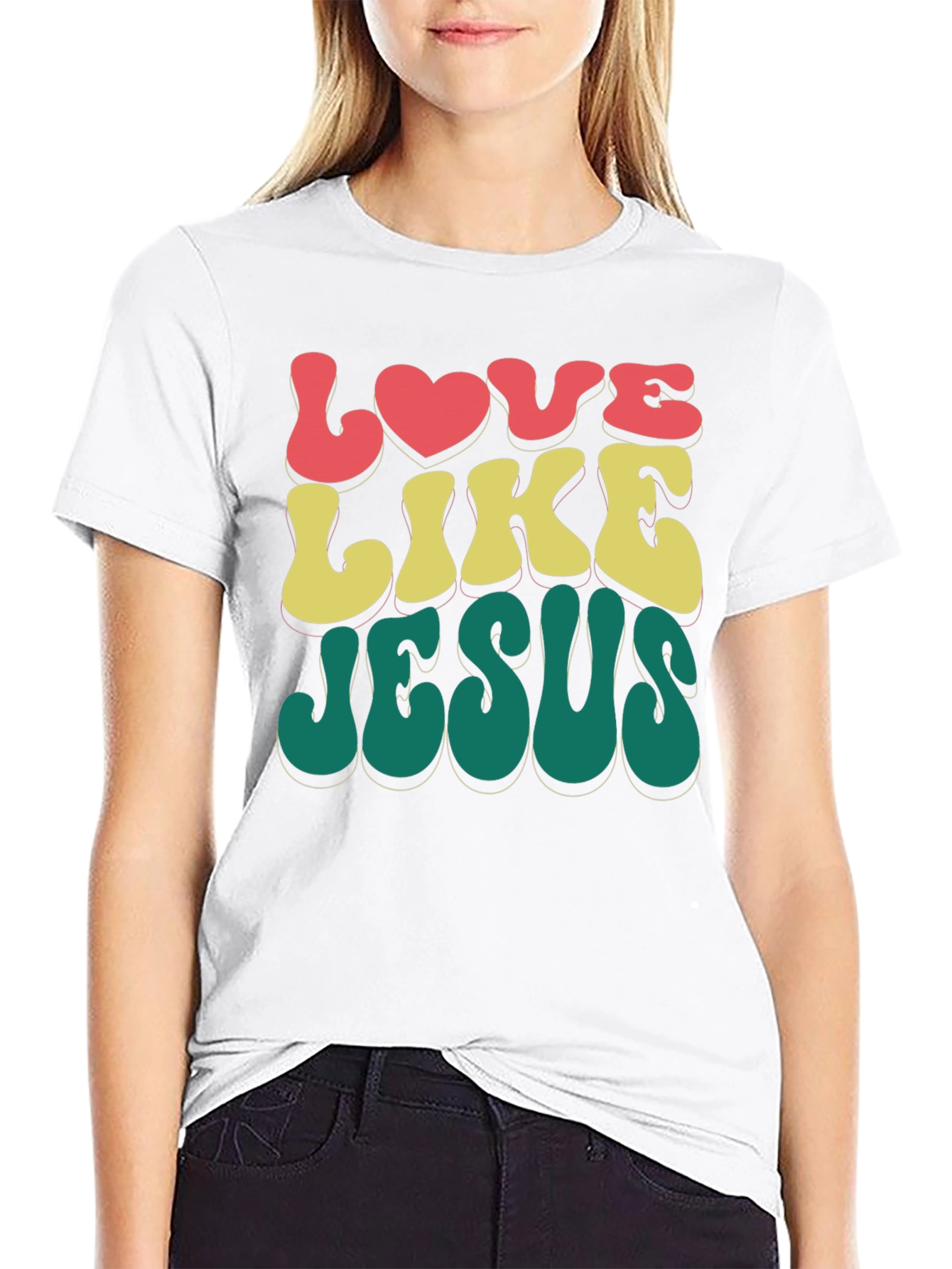 Love Like Jesus Retro Style Black T-Shirt