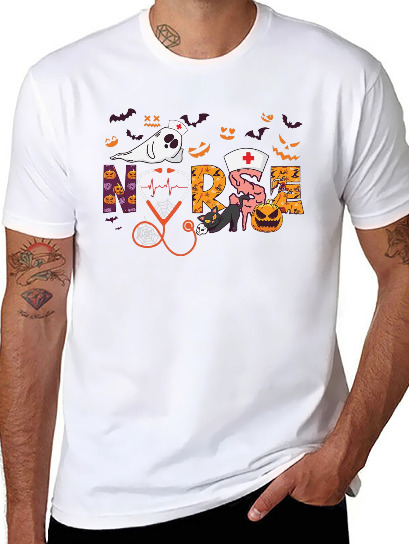 Halloween Nurse Graphic T-Shirt