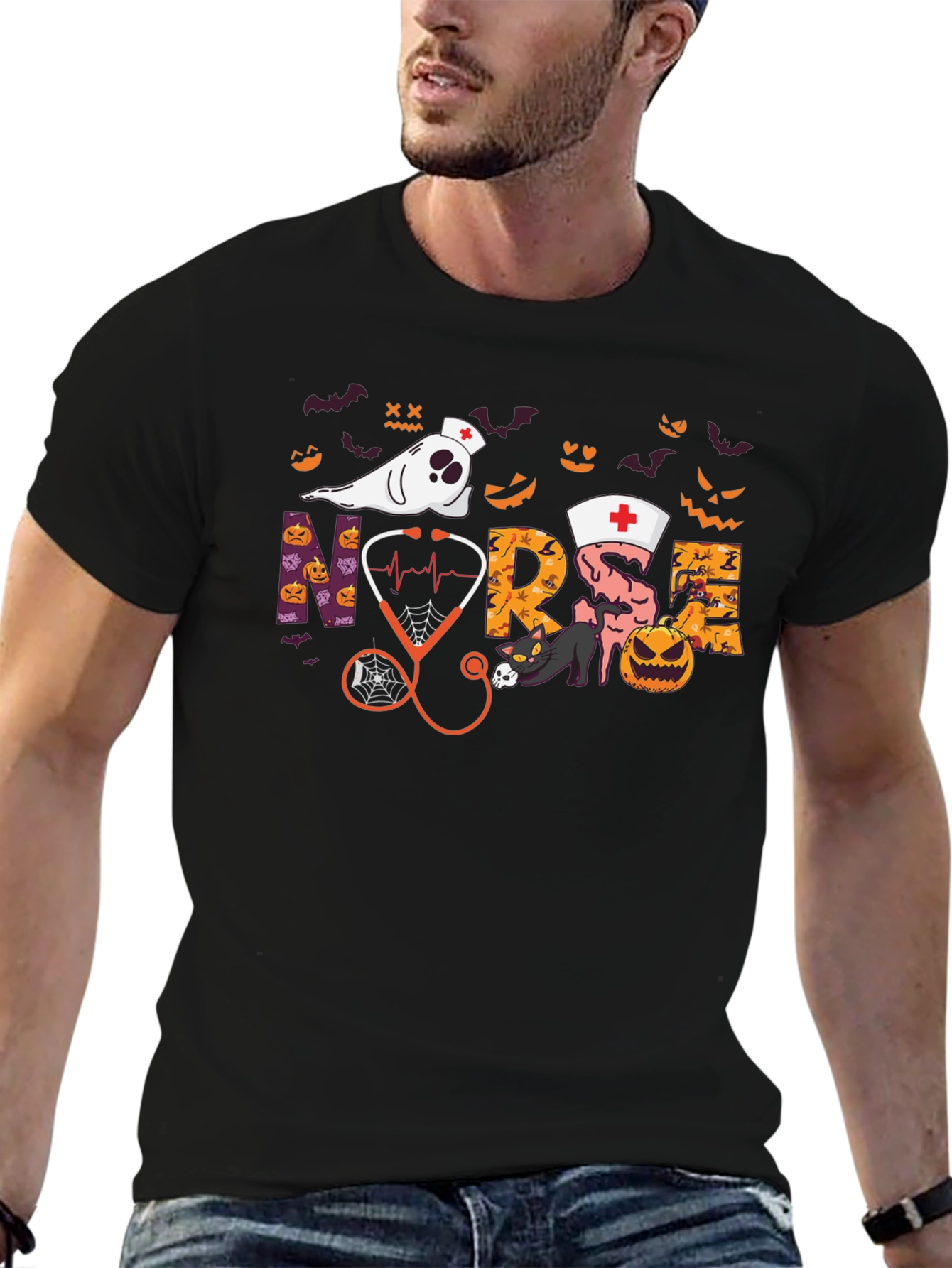 Halloween Nurse Graphic T-Shirt