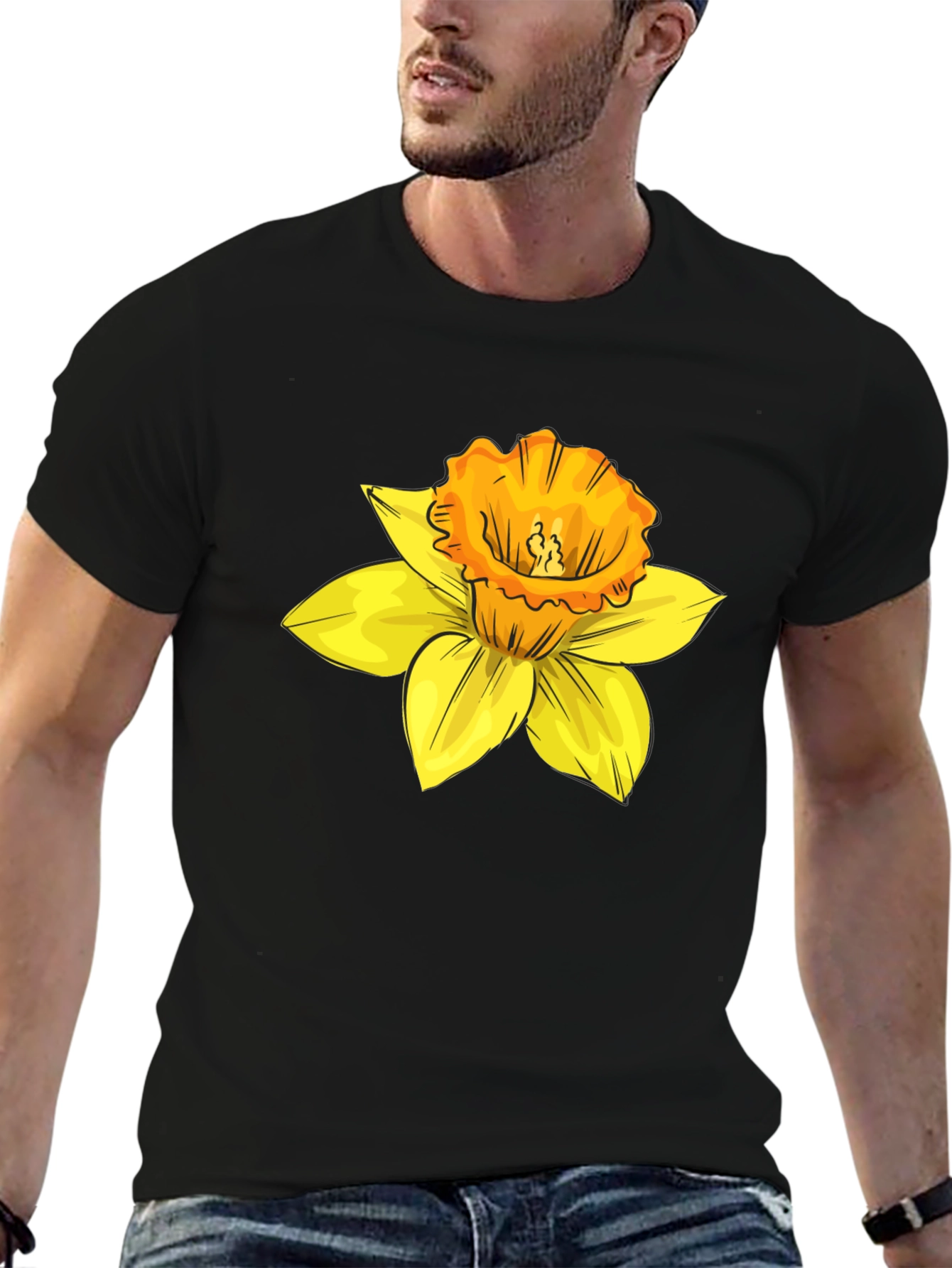 Floral Graphic Tee - Stylish Unisex Daffodil T-Shirt