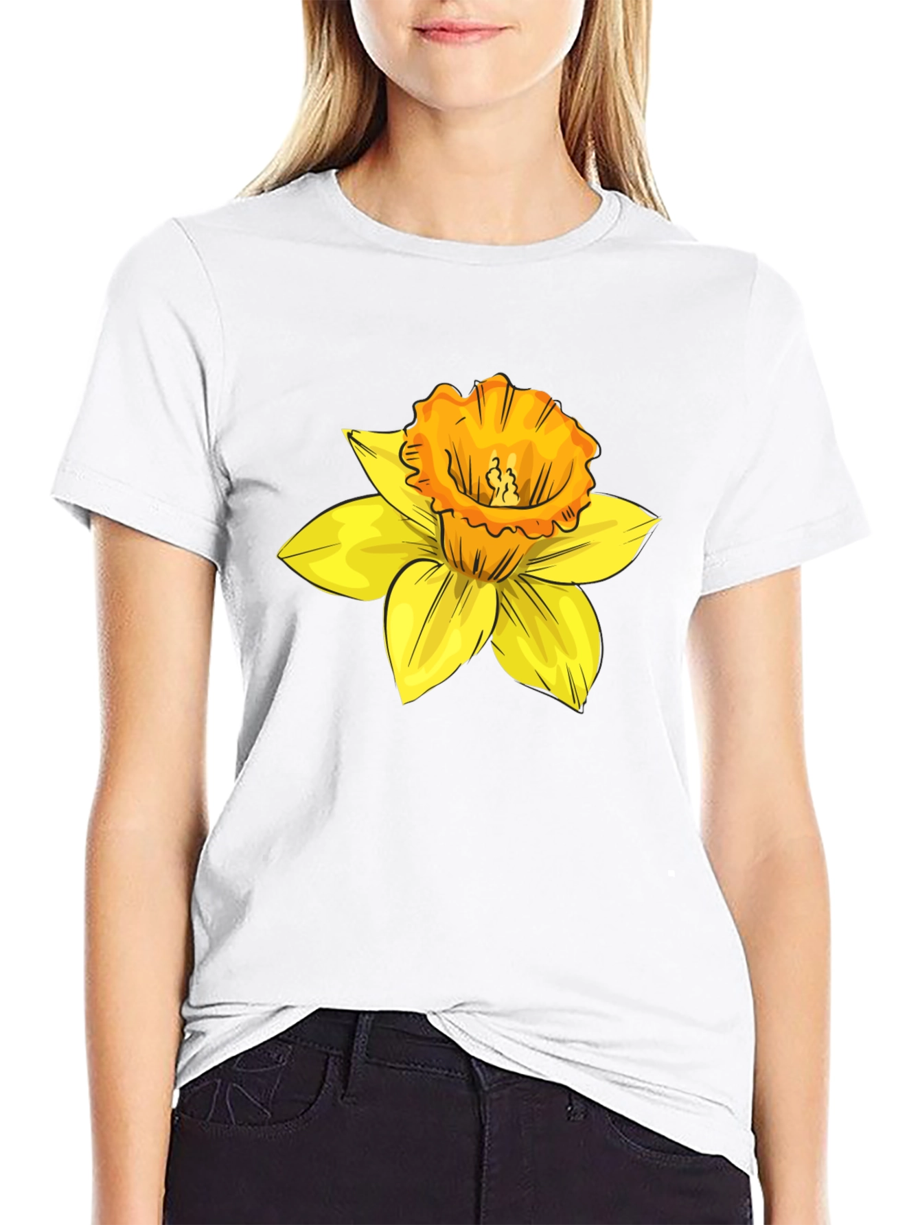 Floral Graphic Tee - Stylish Unisex Daffodil T-Shirt