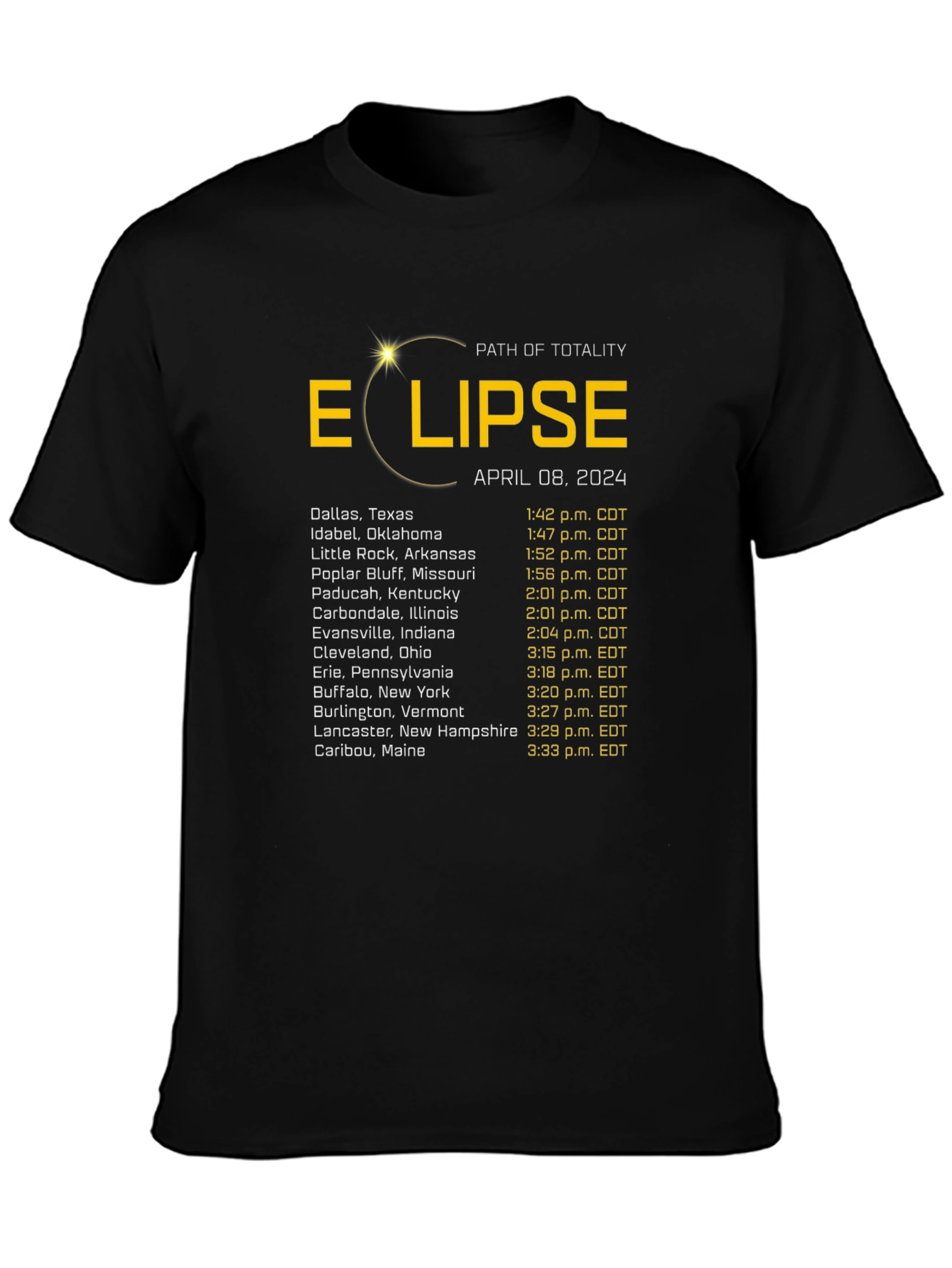 Total Solar Eclipse April 8 2024 T-Shirt