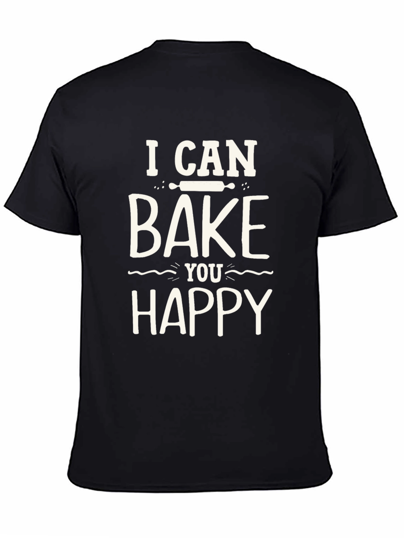 Bake You Happy Graphic Tee - Black Cotton T-Shirt