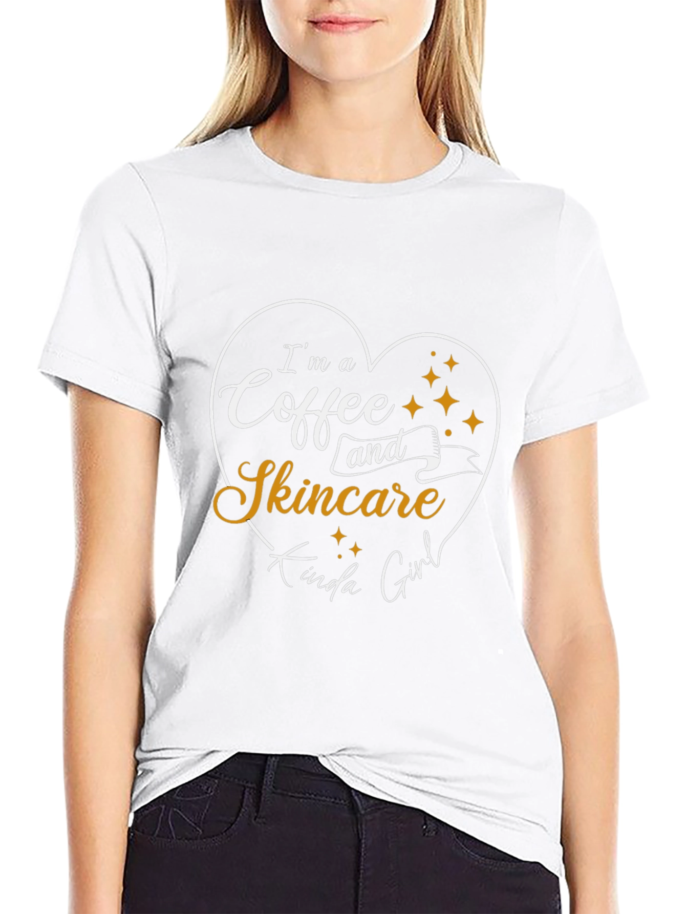 Coffee and Skincare Girl Black T-Shirt