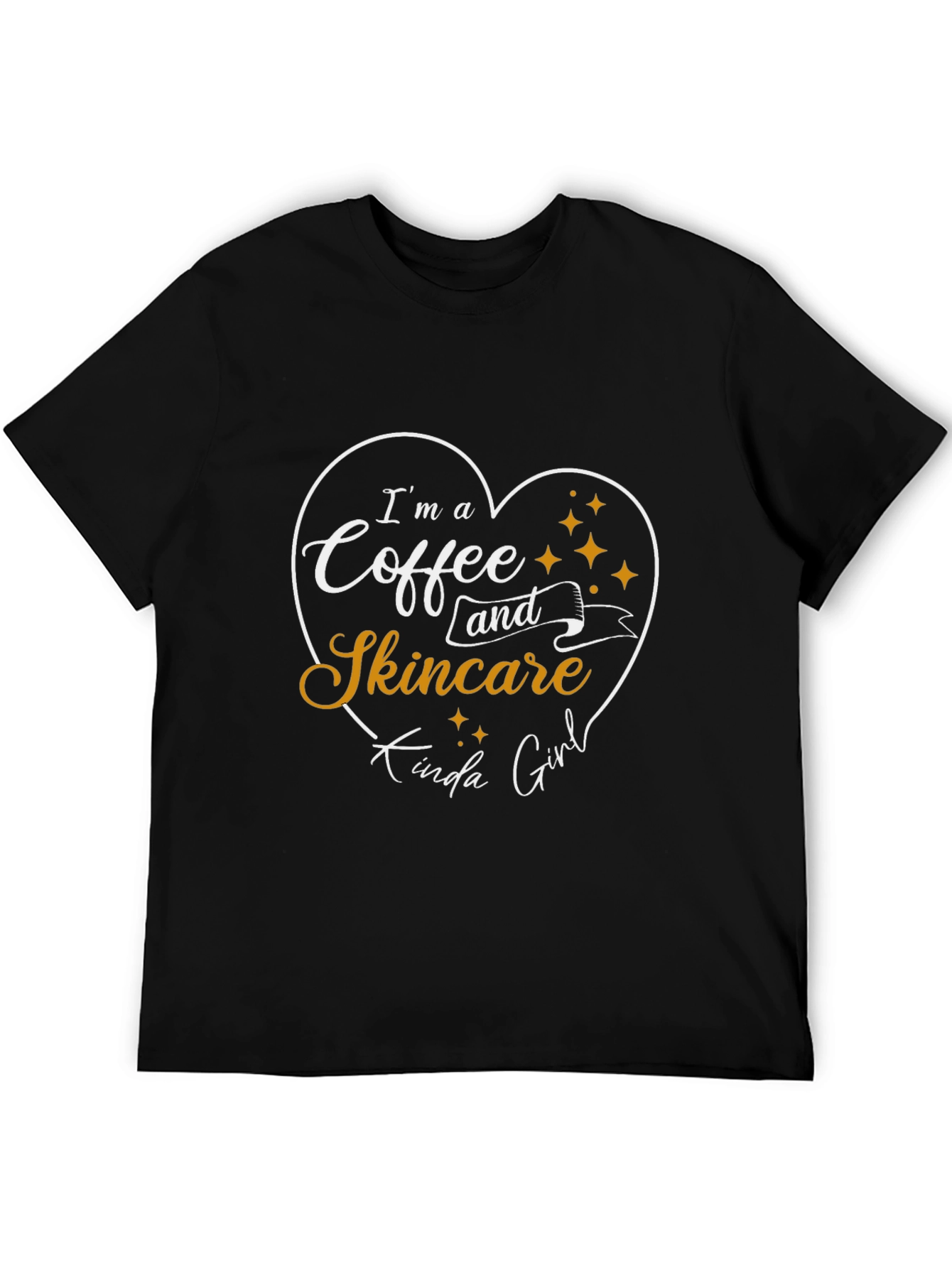 Coffee and Skincare Girl Black T-Shirt