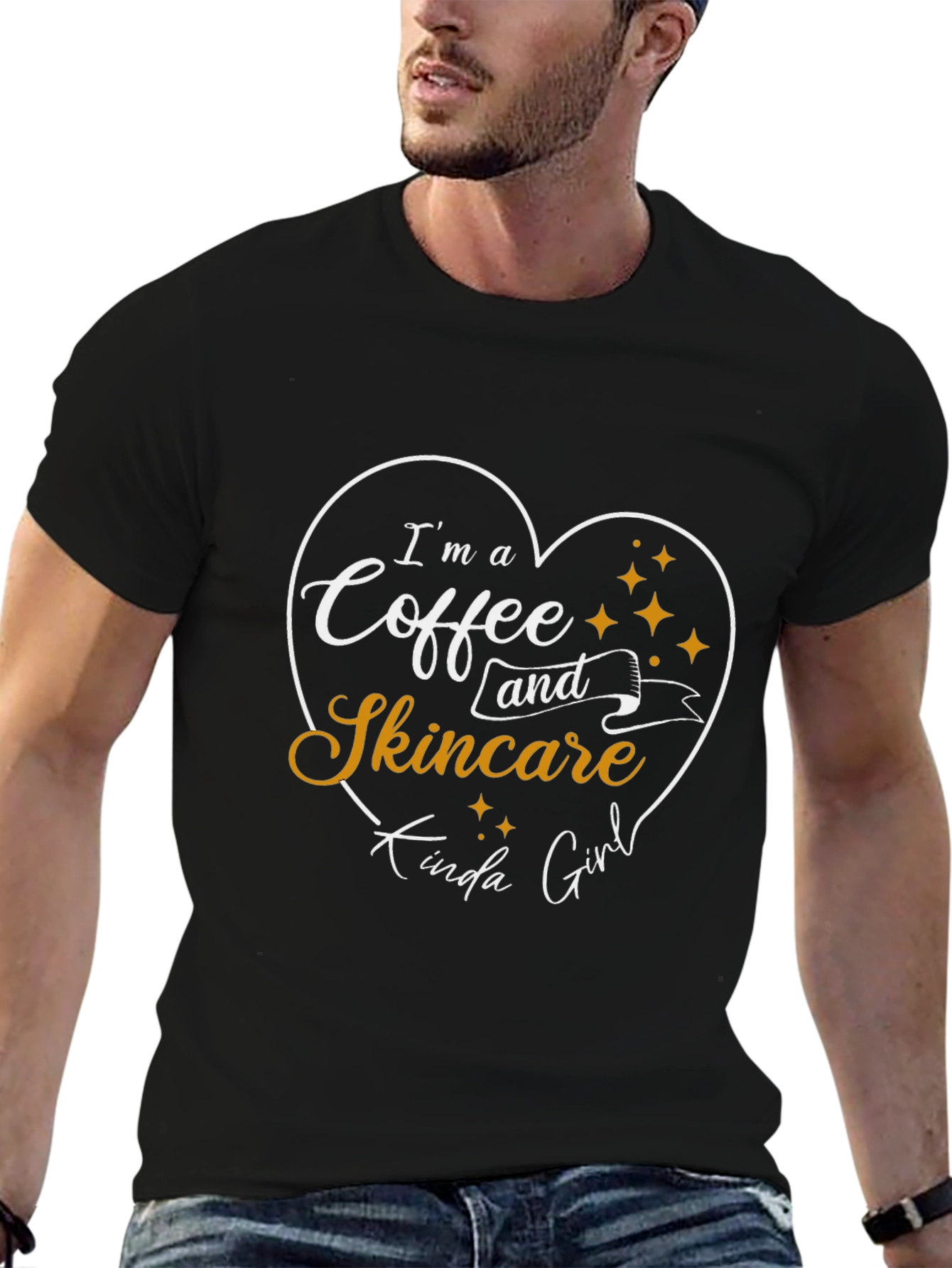 Coffee and Skincare Girl Black T-Shirt