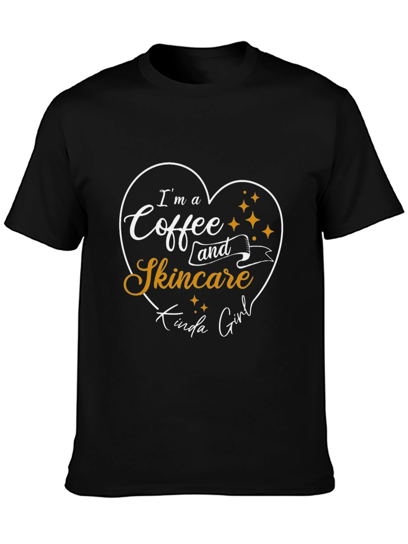Coffee and Skincare Girl Black T-Shirt