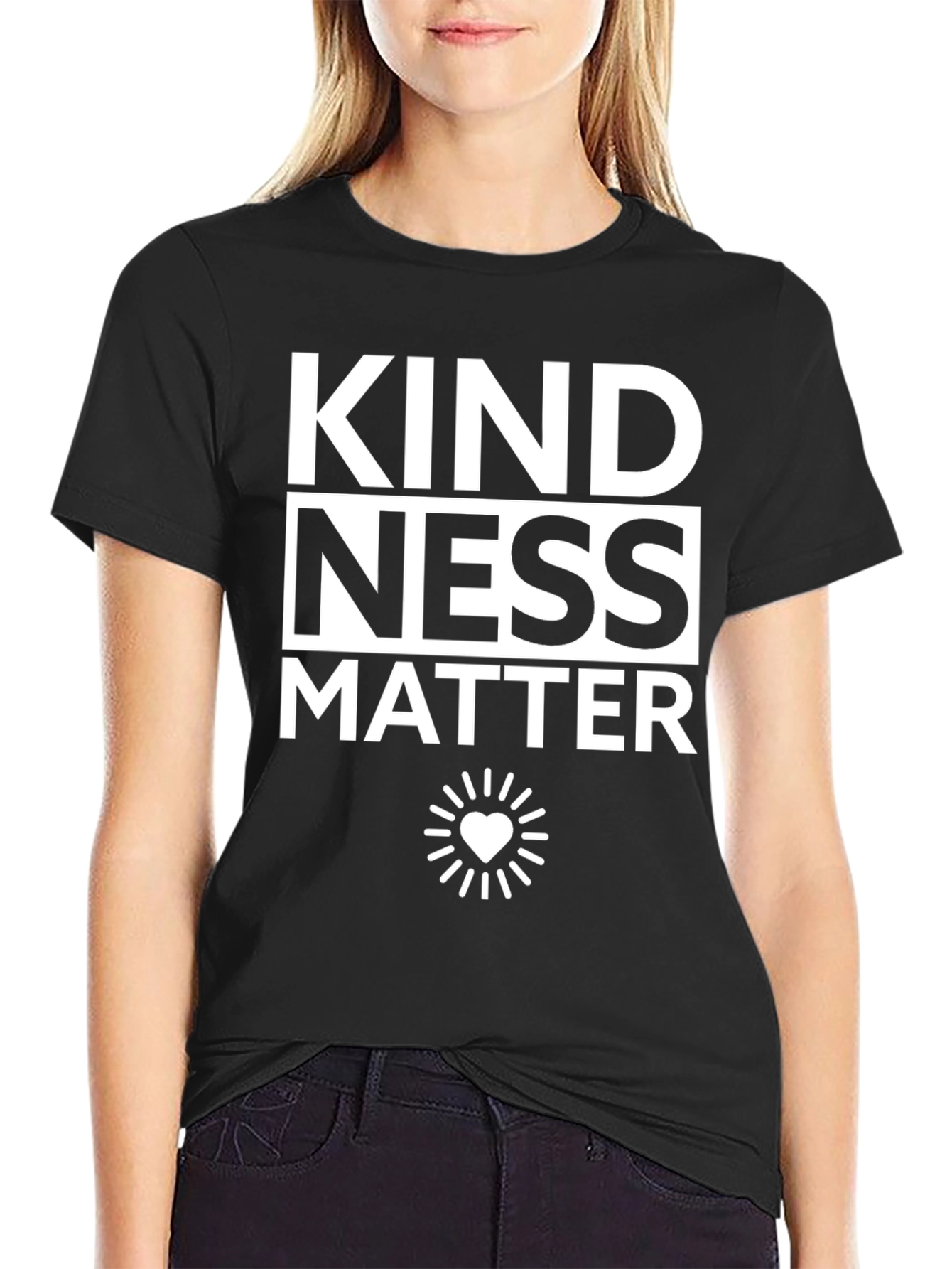 Kindness Matters Graphic Tee - Black Casual T-Shirt