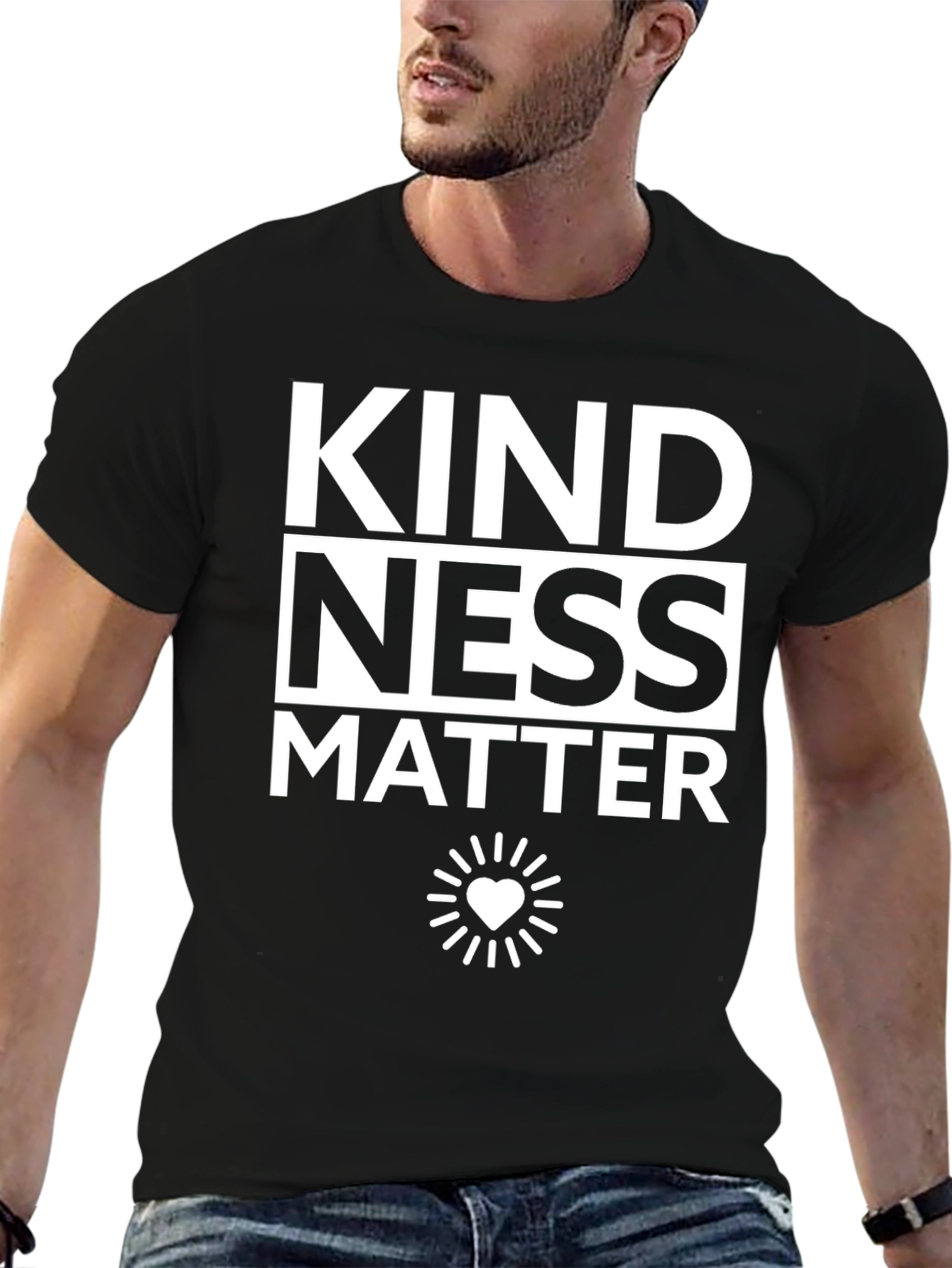 Kindness Matters Graphic Tee - Black Casual T-Shirt