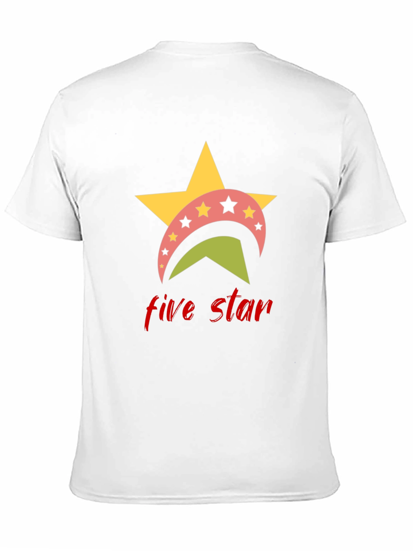 Five Star Graphic Tee - Casual Black T-Shirt