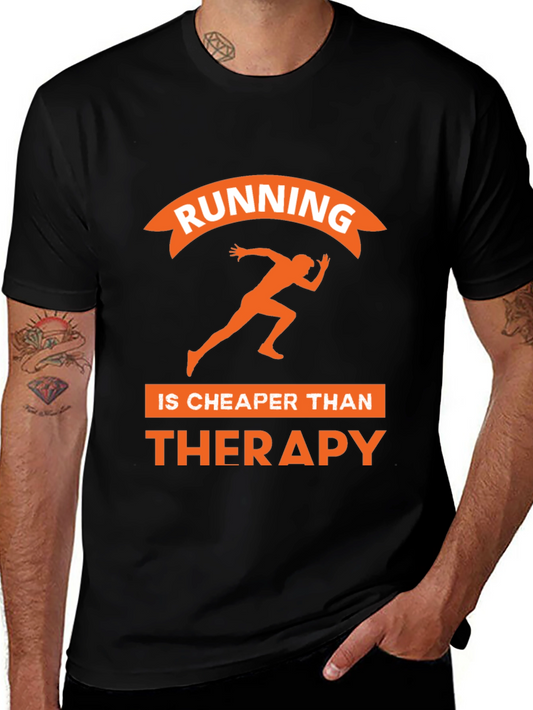 Running is Cheaper Than Therapy Graphic Tee
