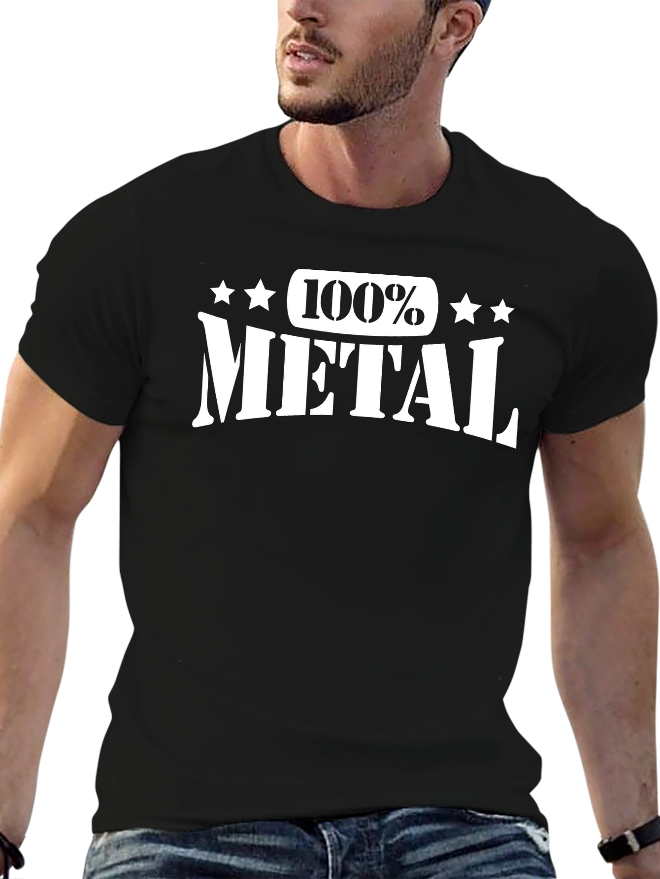 100% Metal Black Graphic T-Shirt