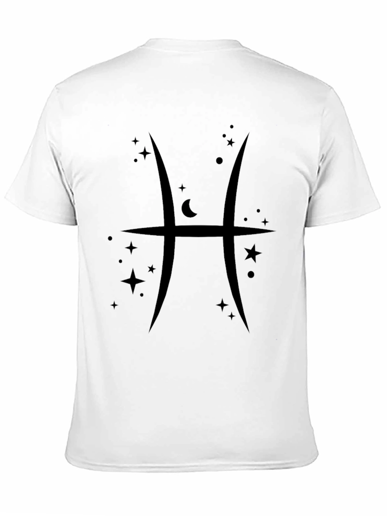 Pisces Zodiac Sign Black Graphic T-Shirt