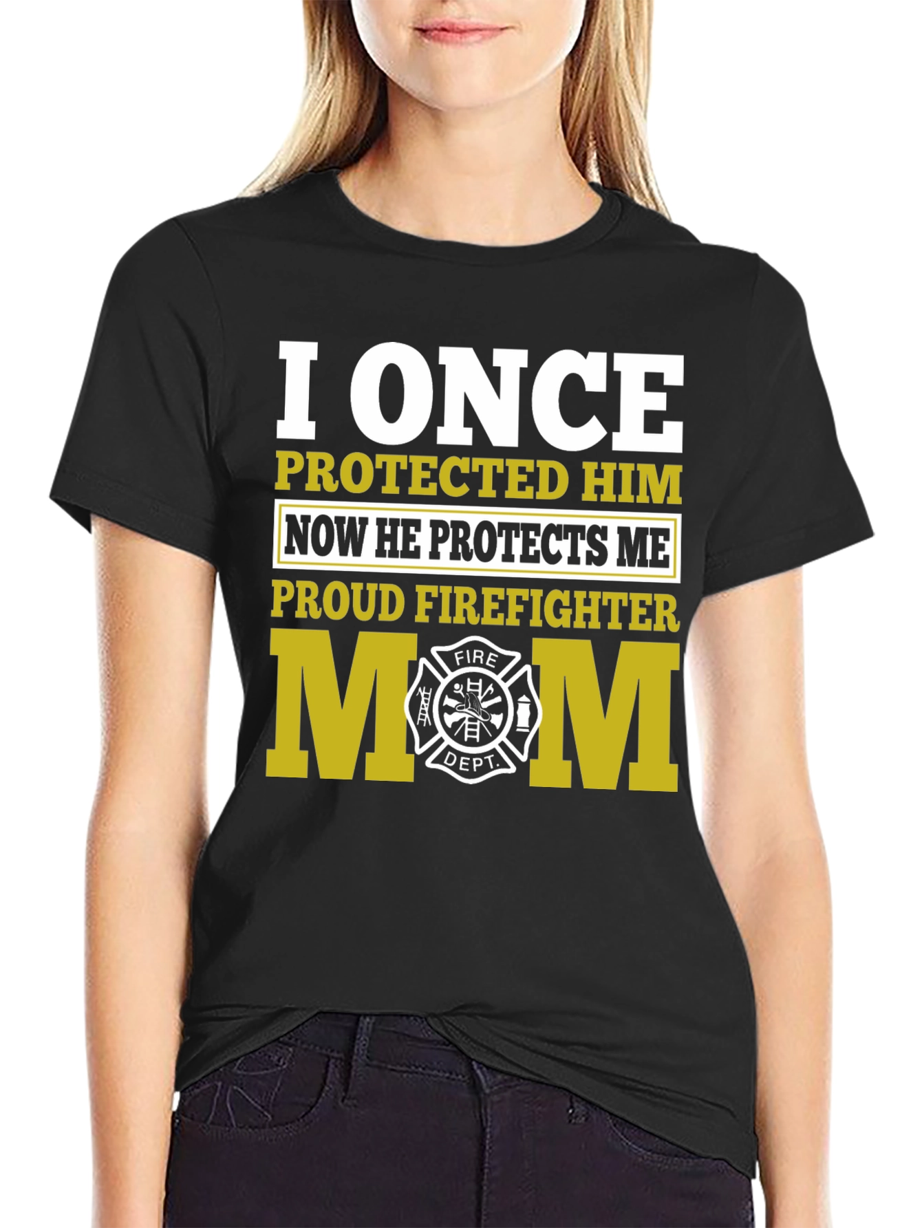 Proud Firefighter Mom Graphic T-Shirt