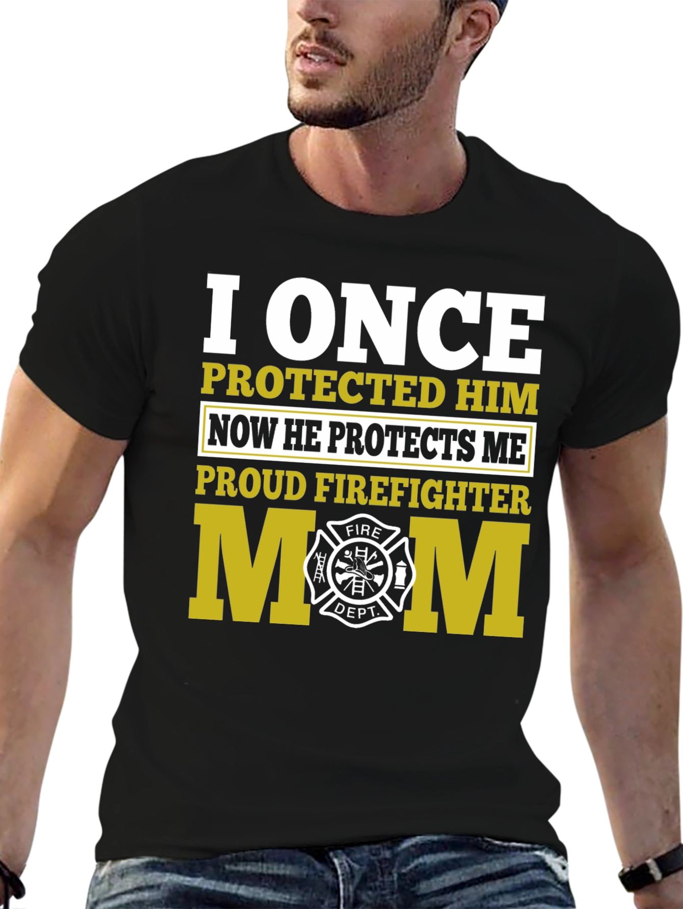 Proud Firefighter Mom Graphic T-Shirt