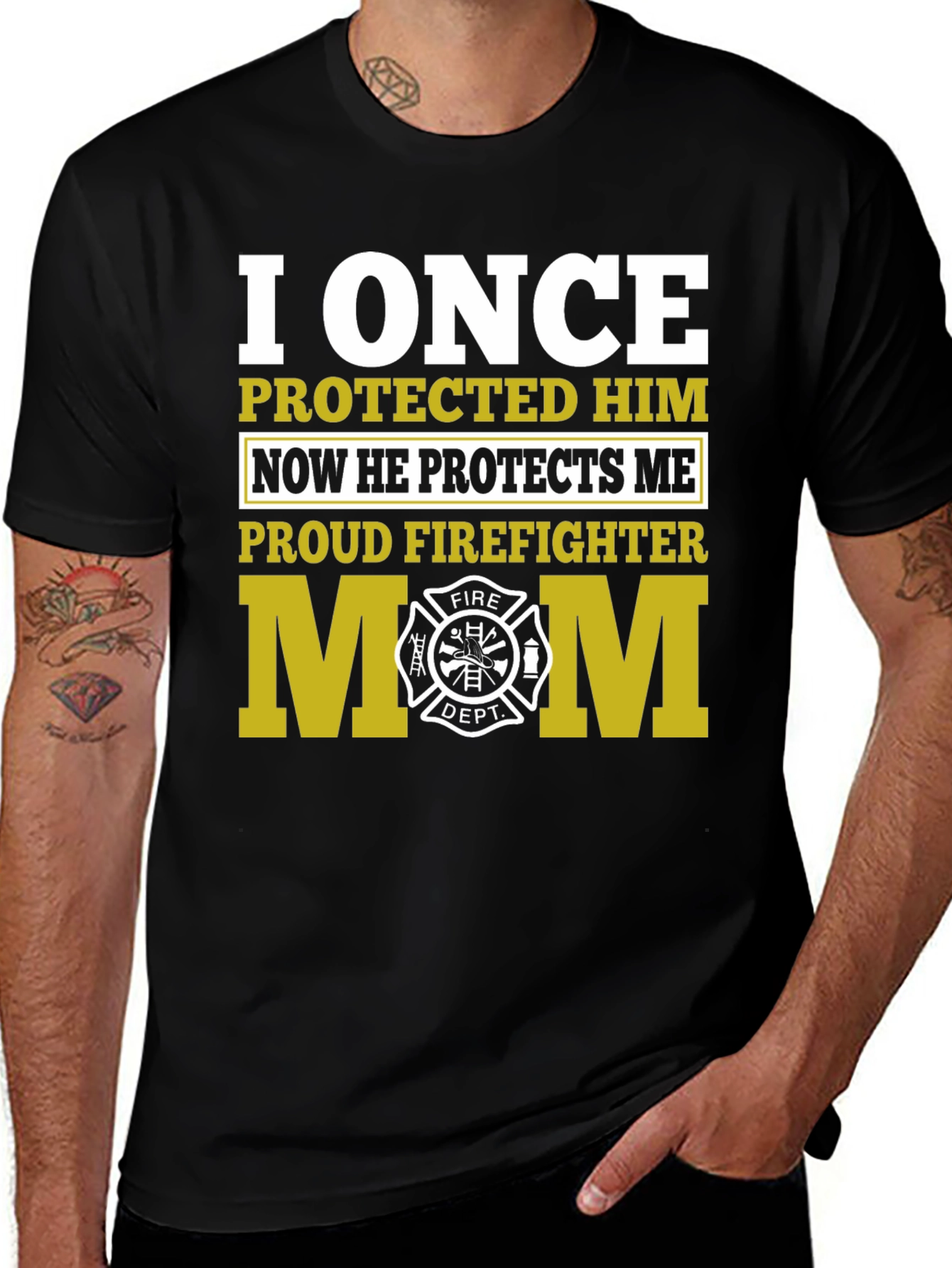 Proud Firefighter Mom Graphic T-Shirt