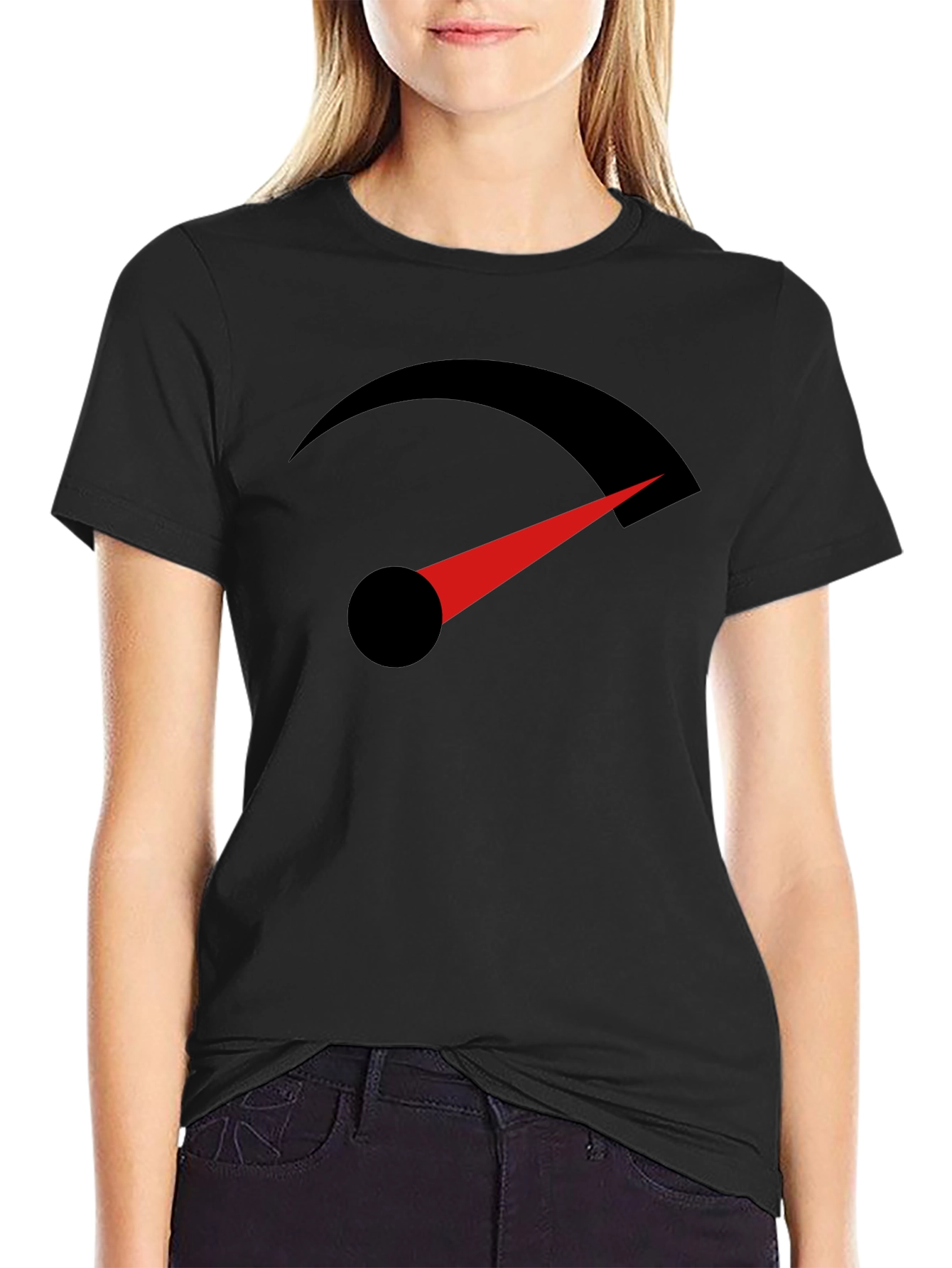 Speedometer Graphic Tee - Black Cotton T-Shirt