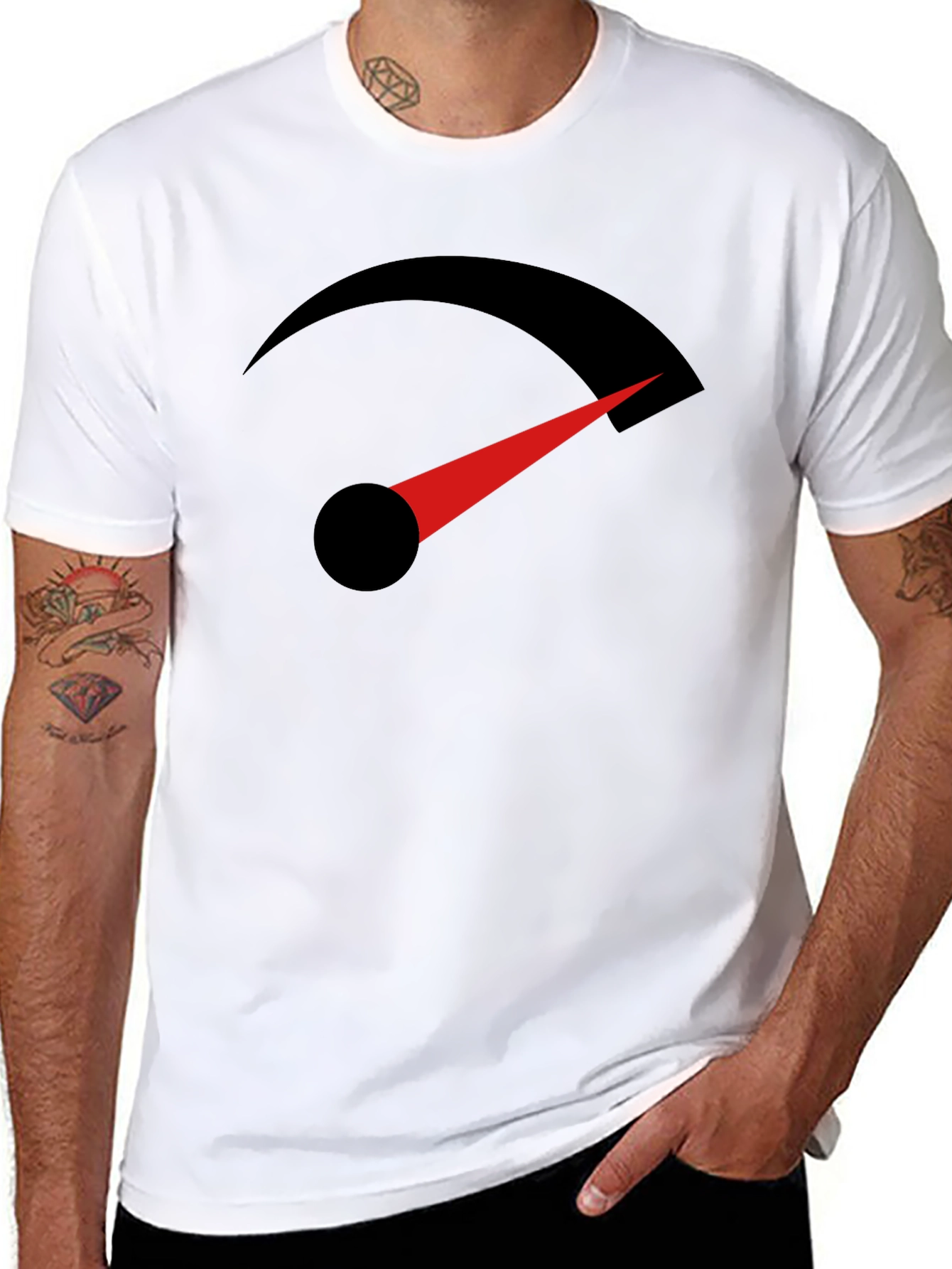 Speedometer Graphic Tee - Black Cotton T-Shirt
