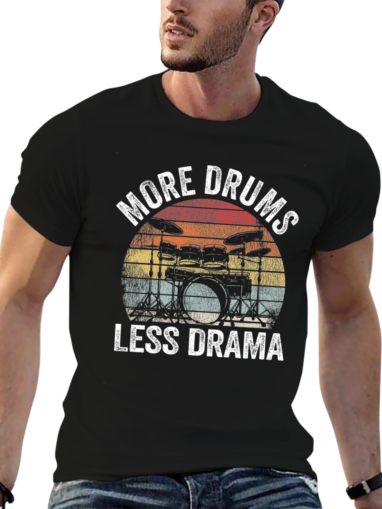 More Drums Less Drama T-Shirt - Musician Tee