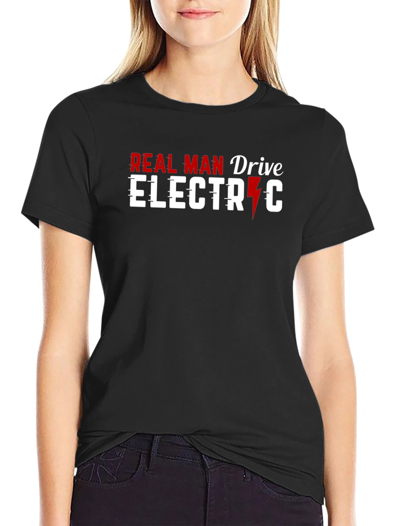 Real Man Drive Electric Graphic T-Shirt