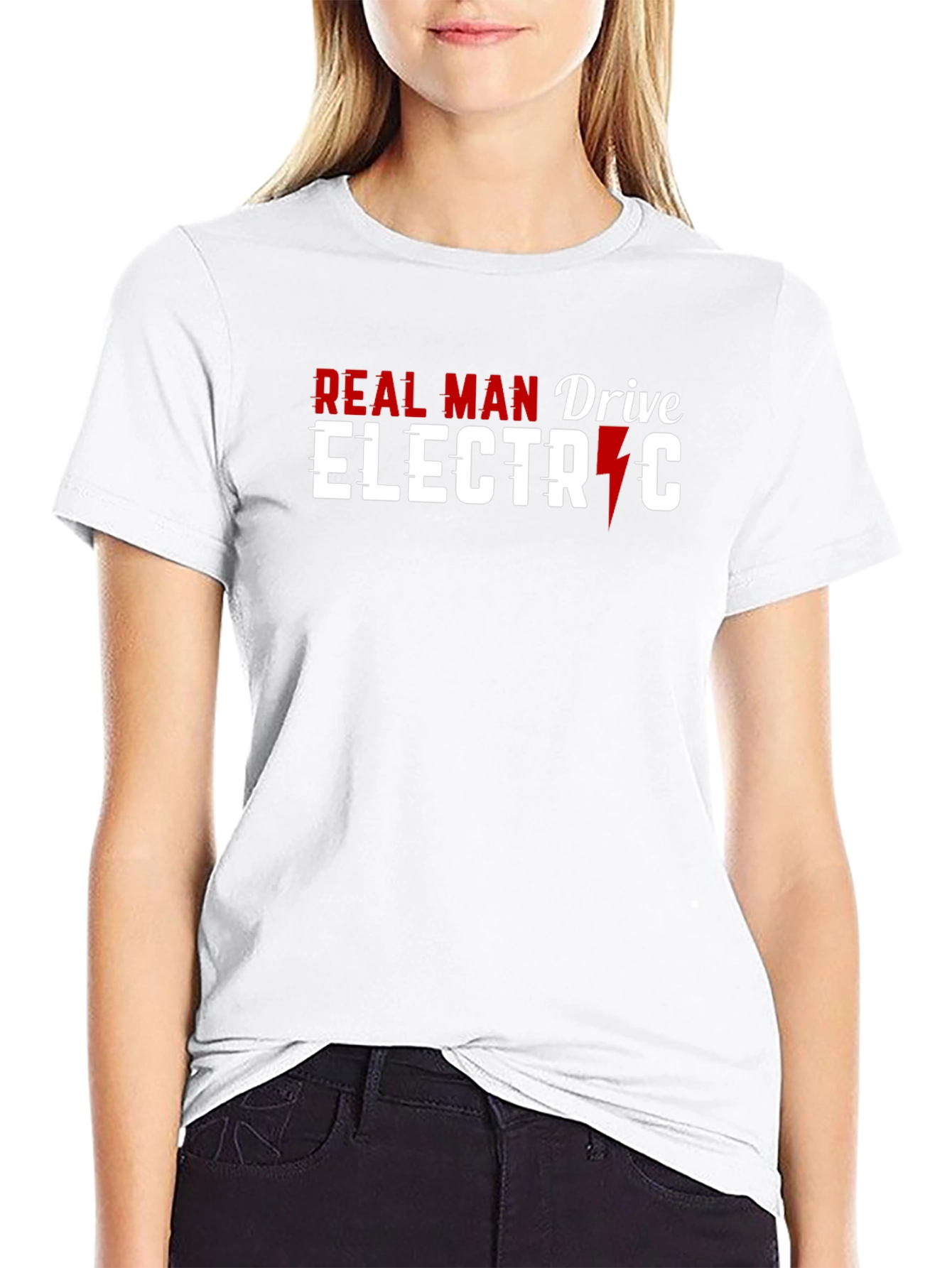 Real Man Drive Electric Graphic T-Shirt