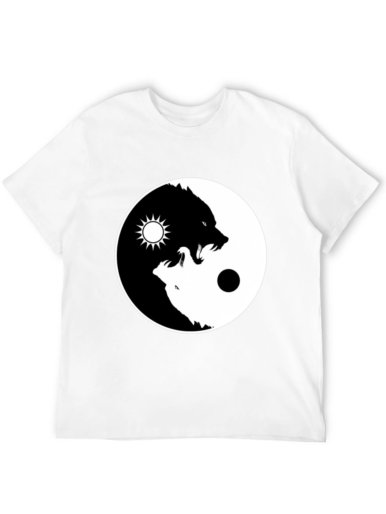 Yin Yang Wolf Graphic Tee - Balance Design
