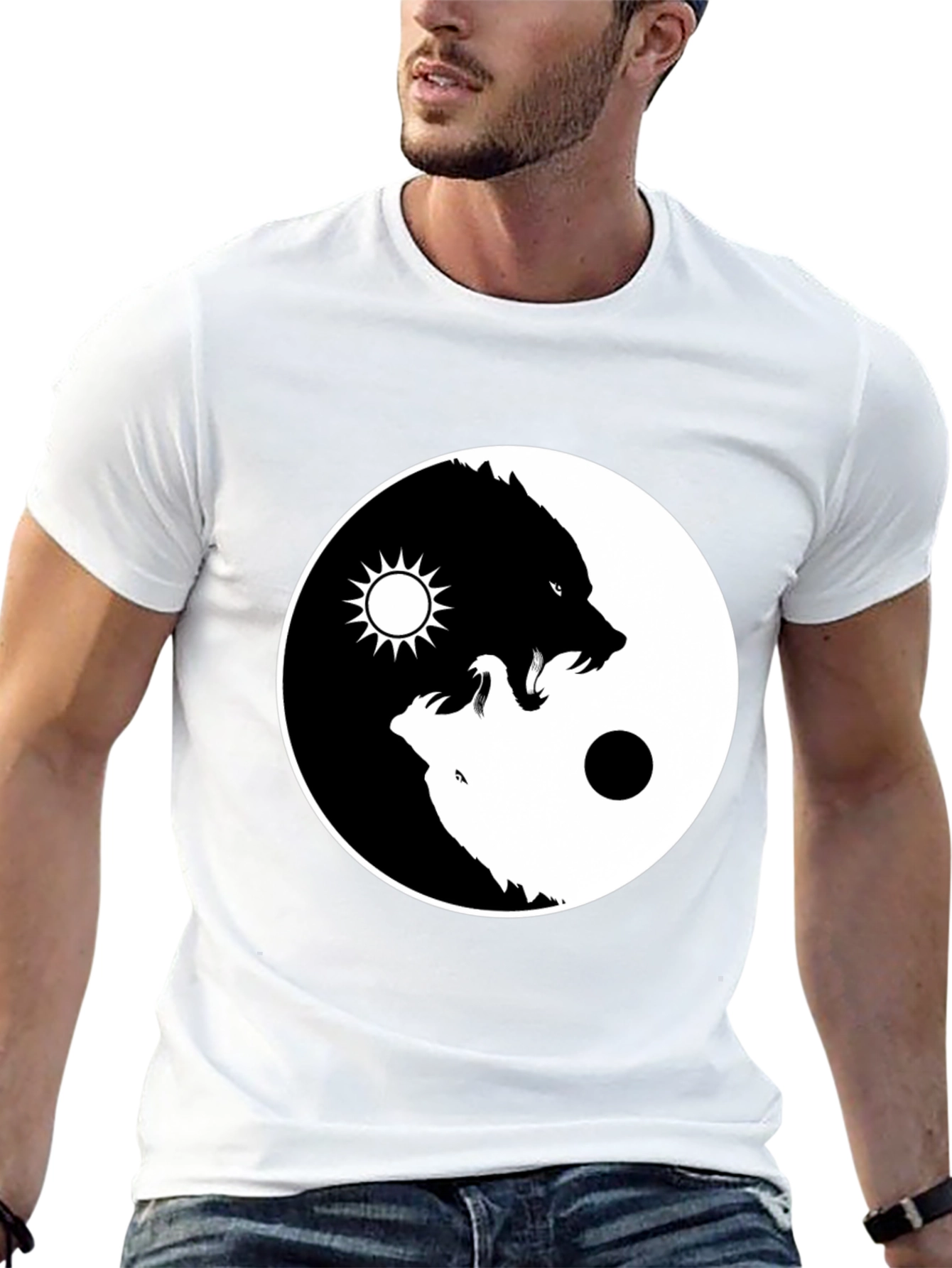 Yin Yang Wolf Graphic Tee - Balance Design