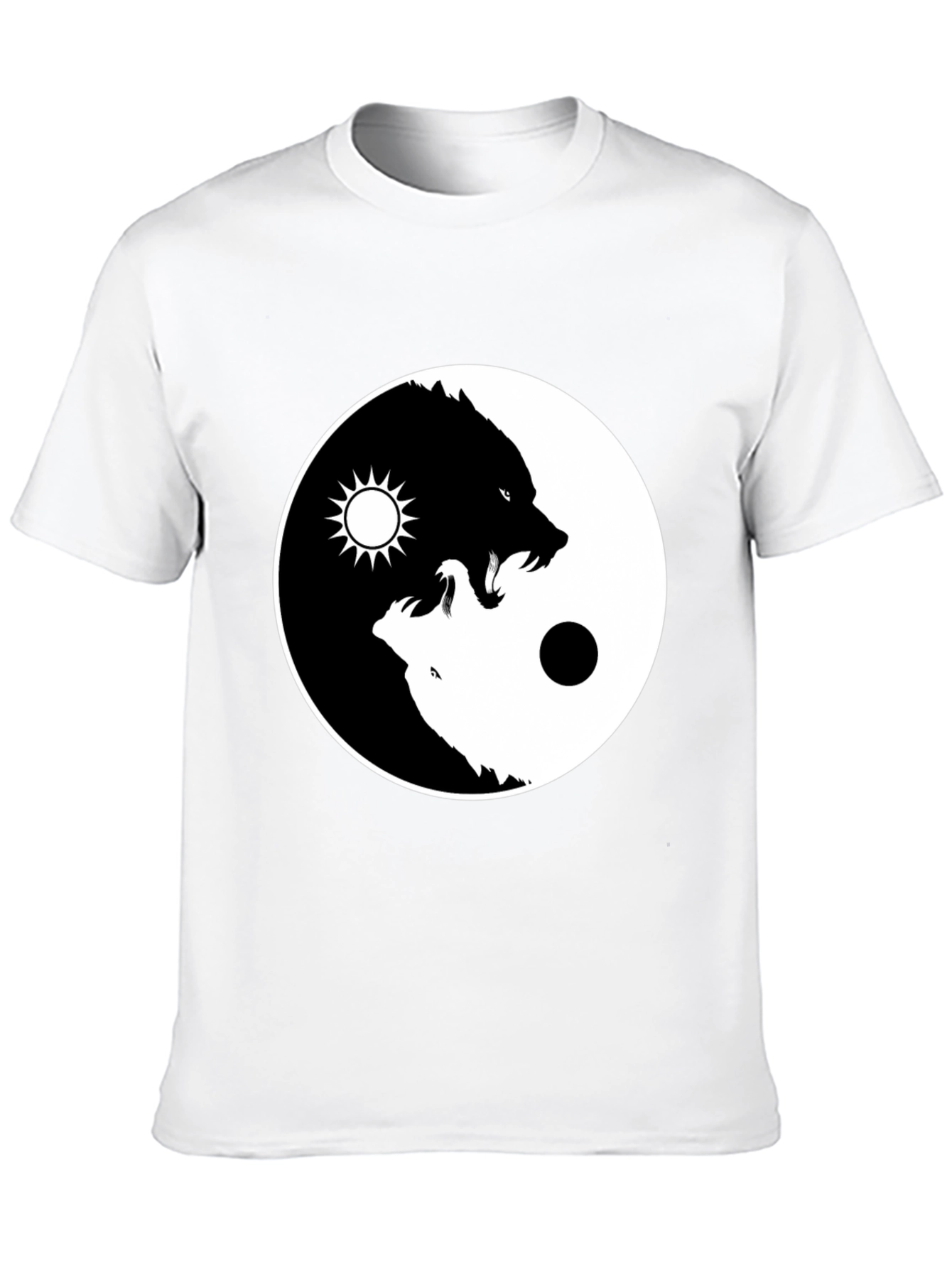 Yin Yang Wolf Graphic Tee - Balance Design
