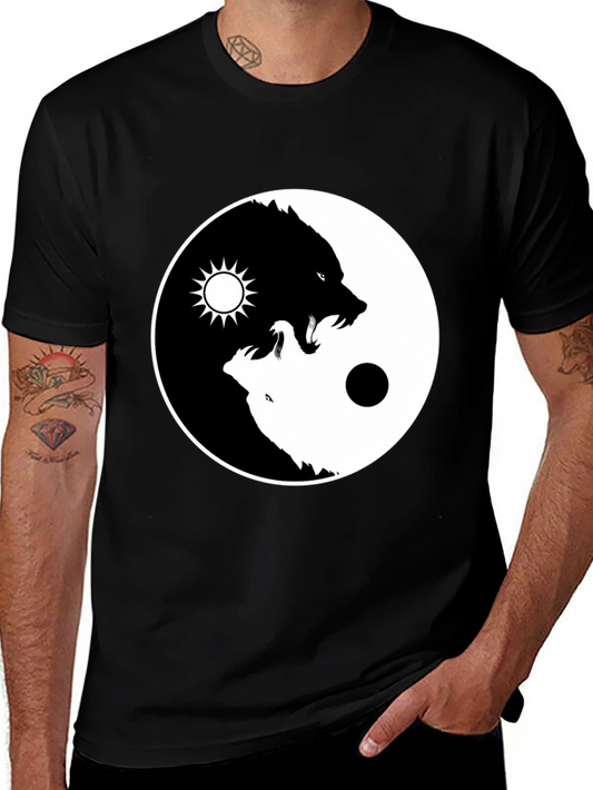 Yin Yang Wolf Graphic Tee - Balance Design