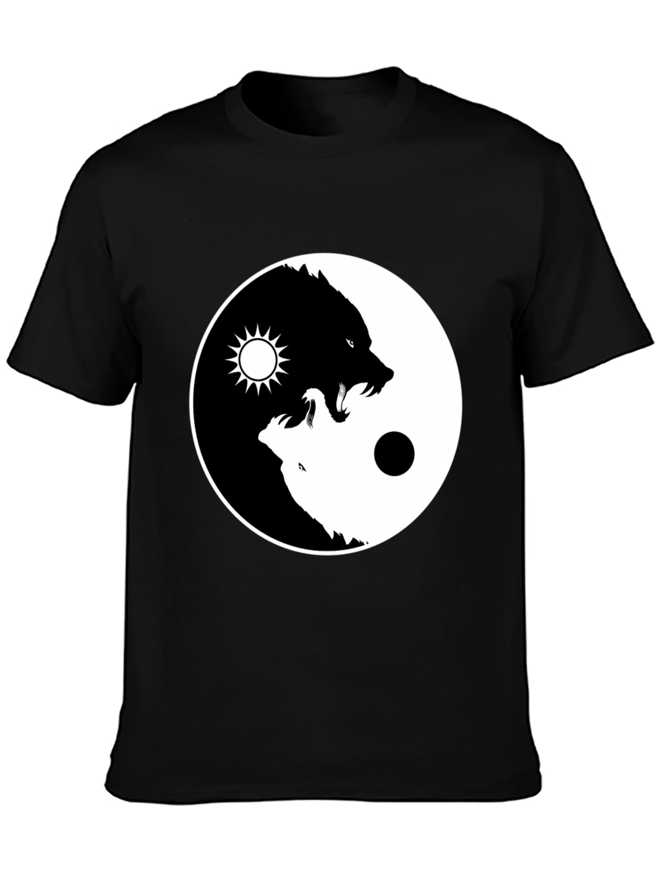 Yin Yang Wolf Graphic Tee - Balance Design
