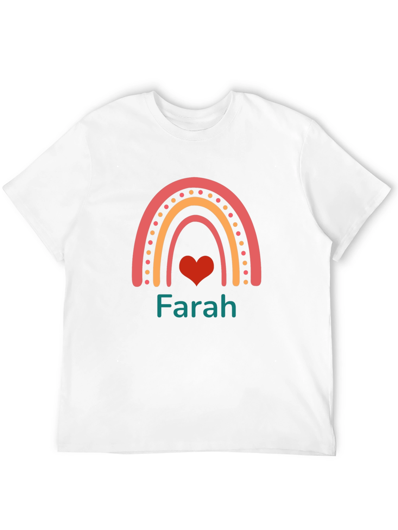 Rainbow Heart Personalized Name T-Shirt