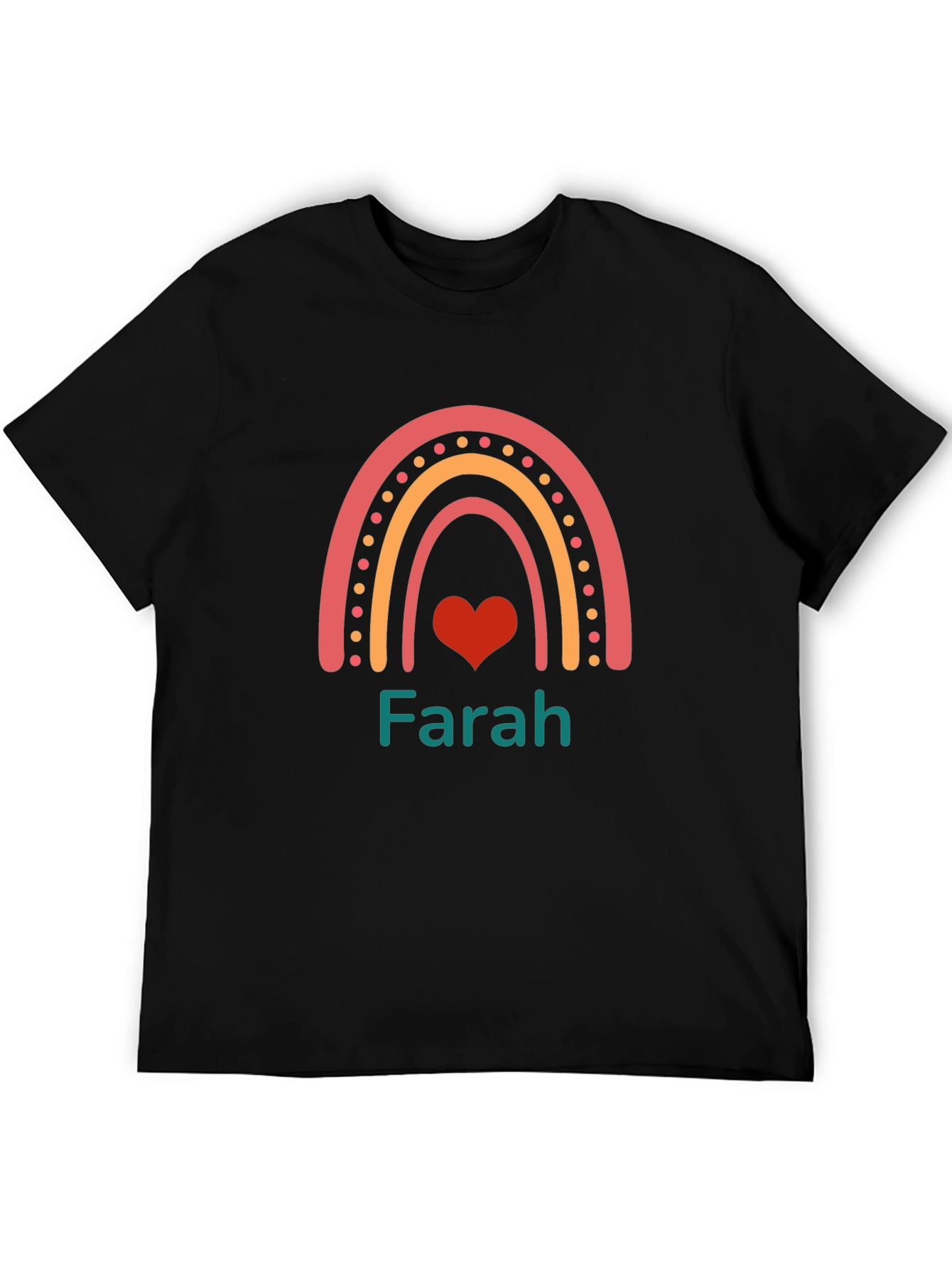 Rainbow Heart Personalized Name T-Shirt