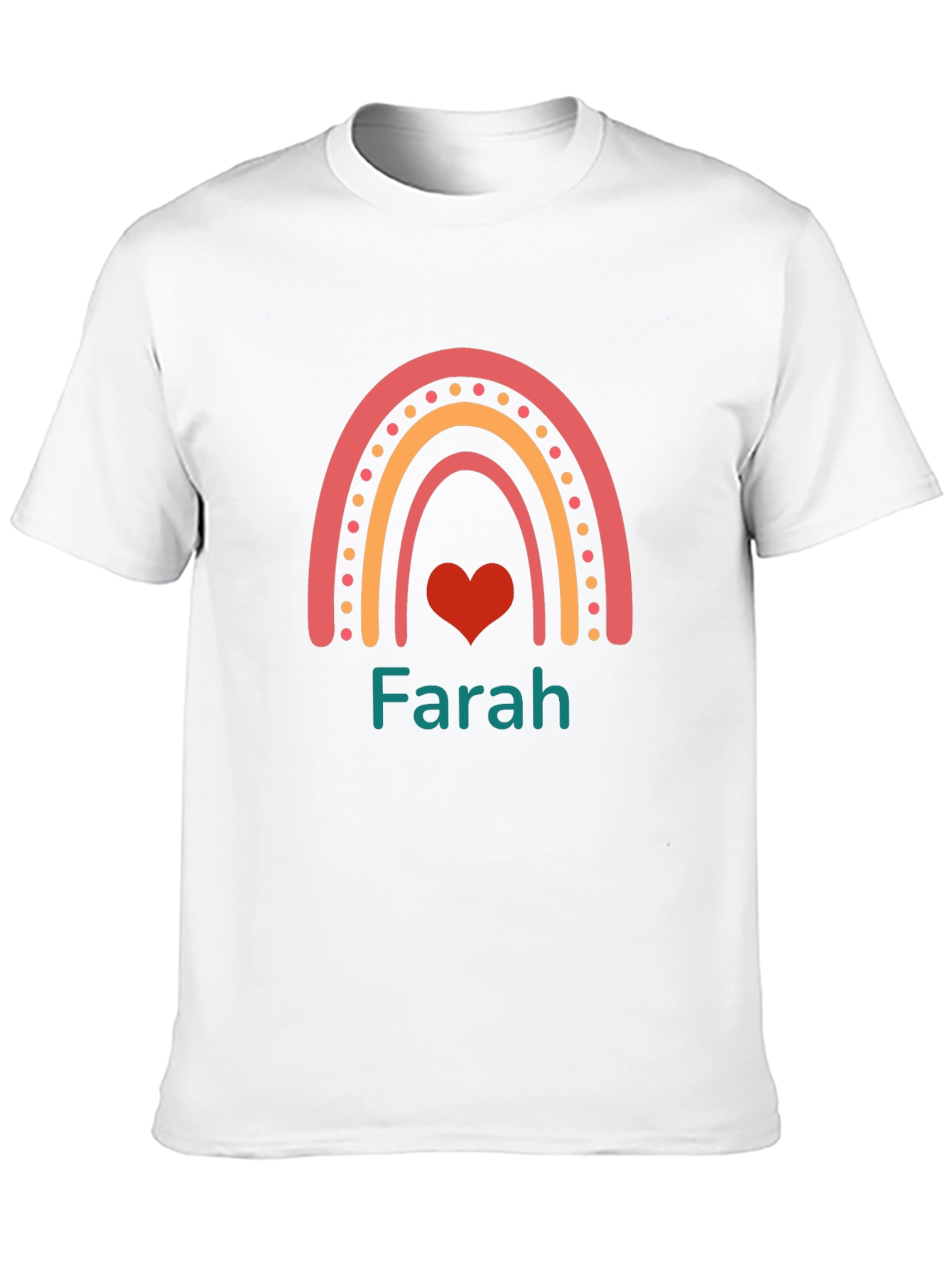 Rainbow Heart Personalized Name T-Shirt