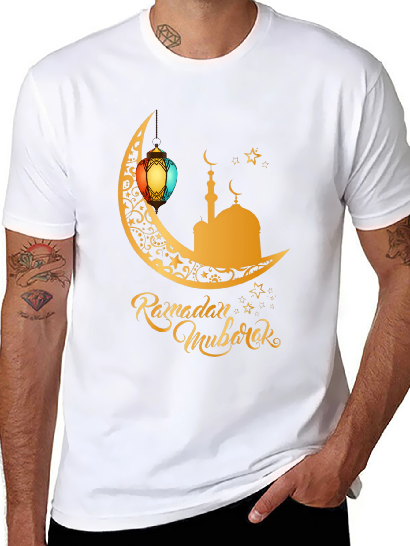 Ramadan Mubarak T-Shirt - Festive Moon Design