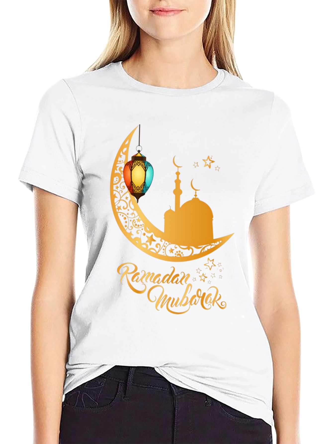 Ramadan Mubarak T-Shirt - Festive Moon Design