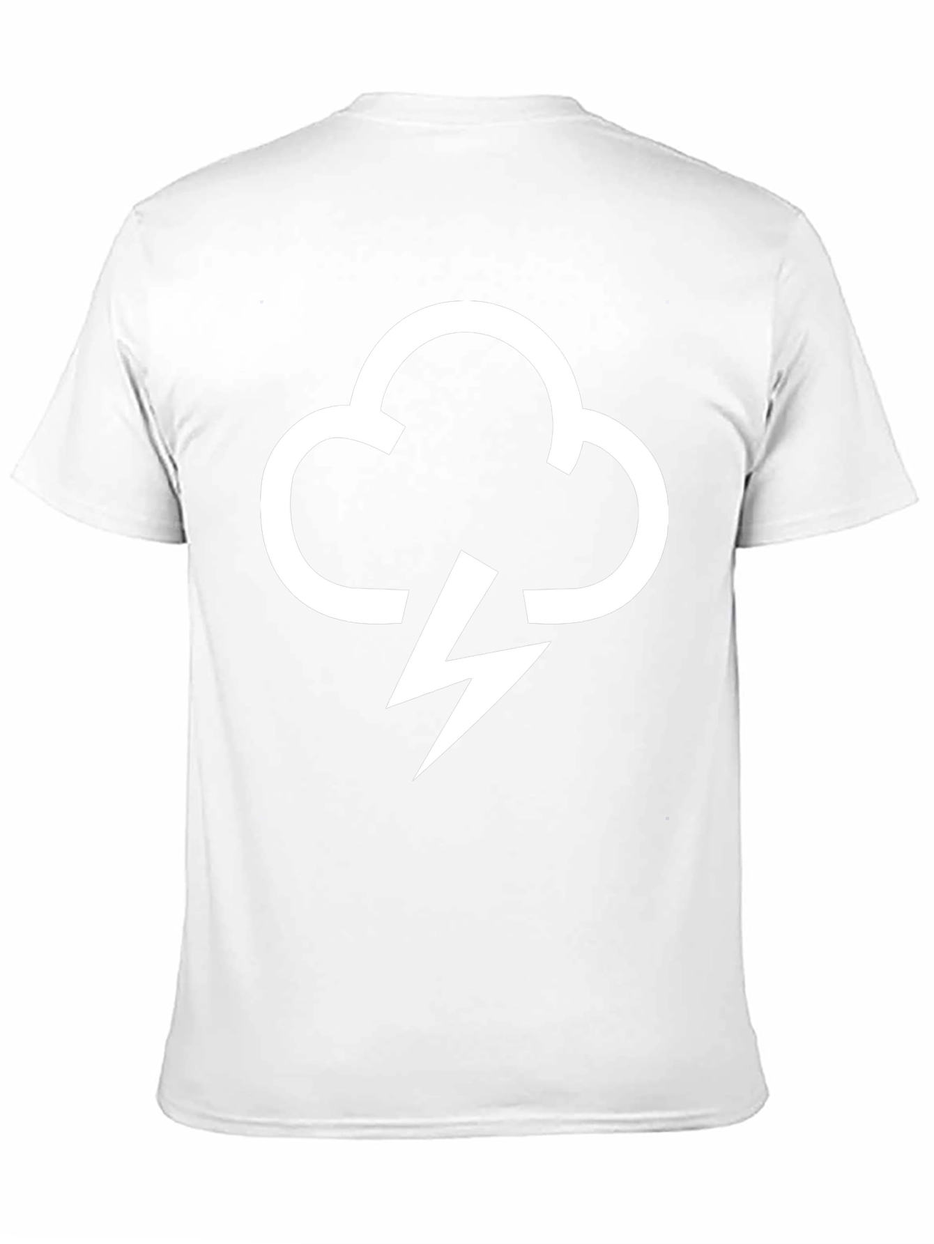 Black T-Shirt with Cloud Lightning Bolt Graphic