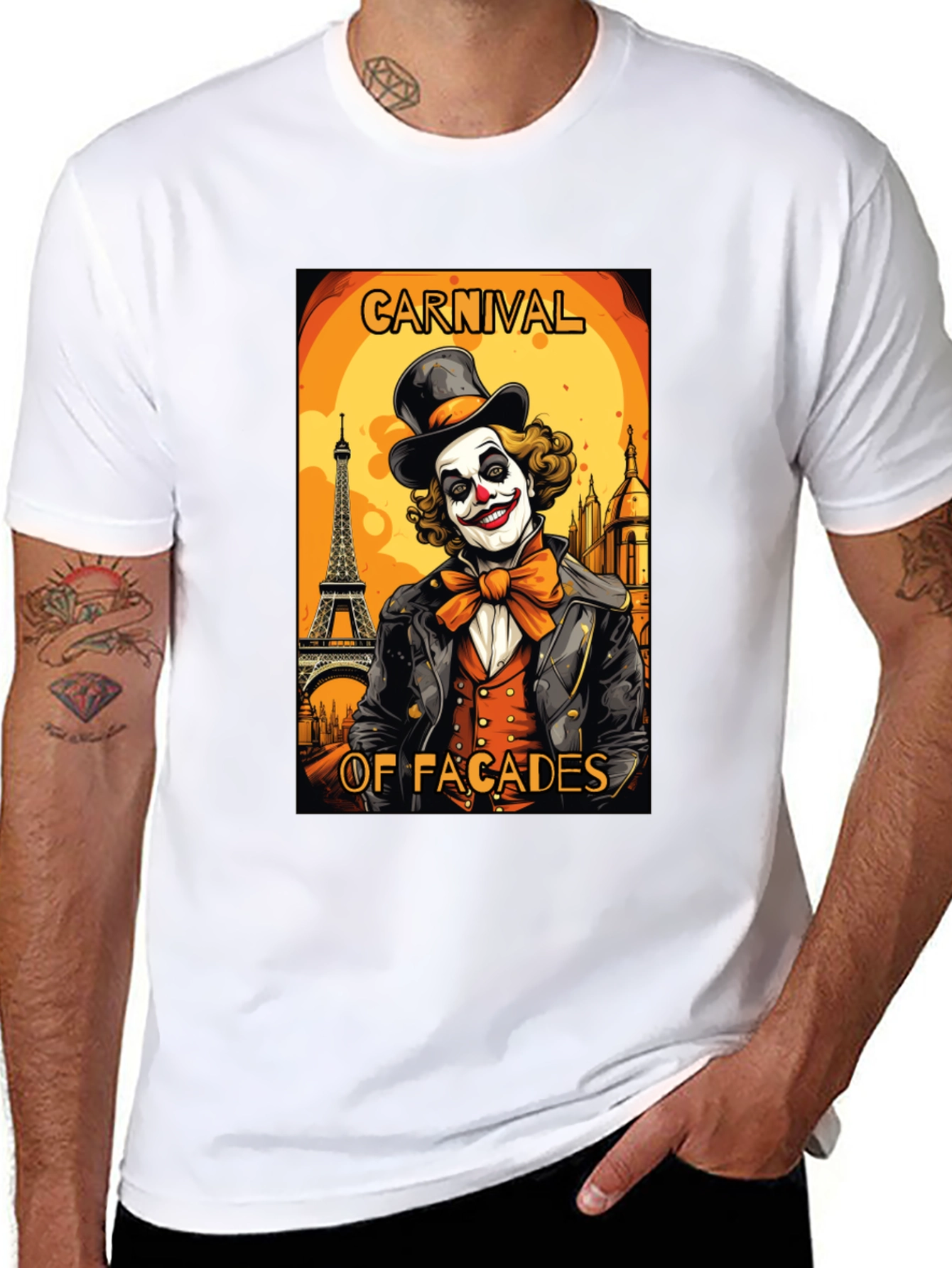 Carnival Facades Clown Graphic T-Shirt