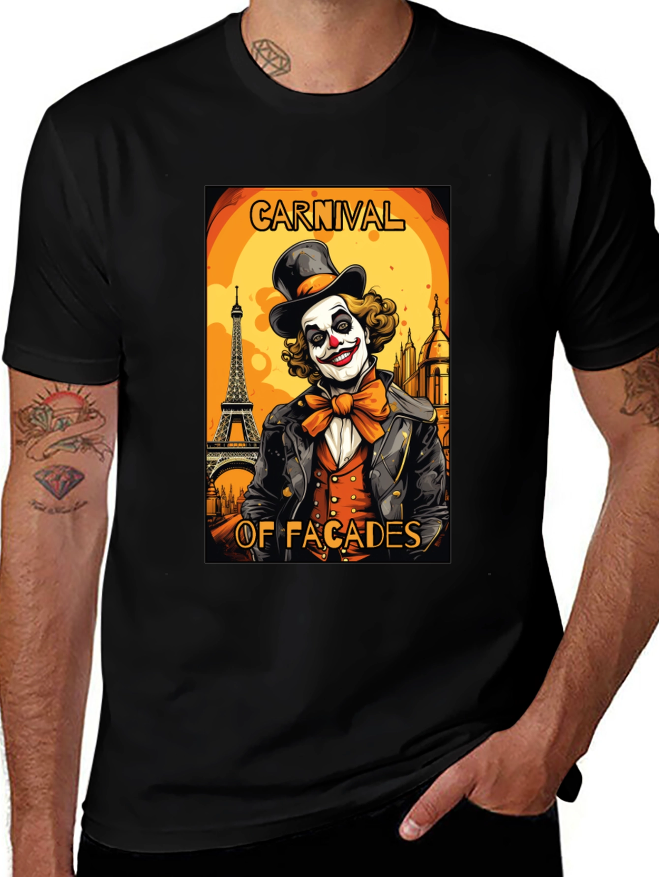 Carnival Facades Clown Graphic T-Shirt