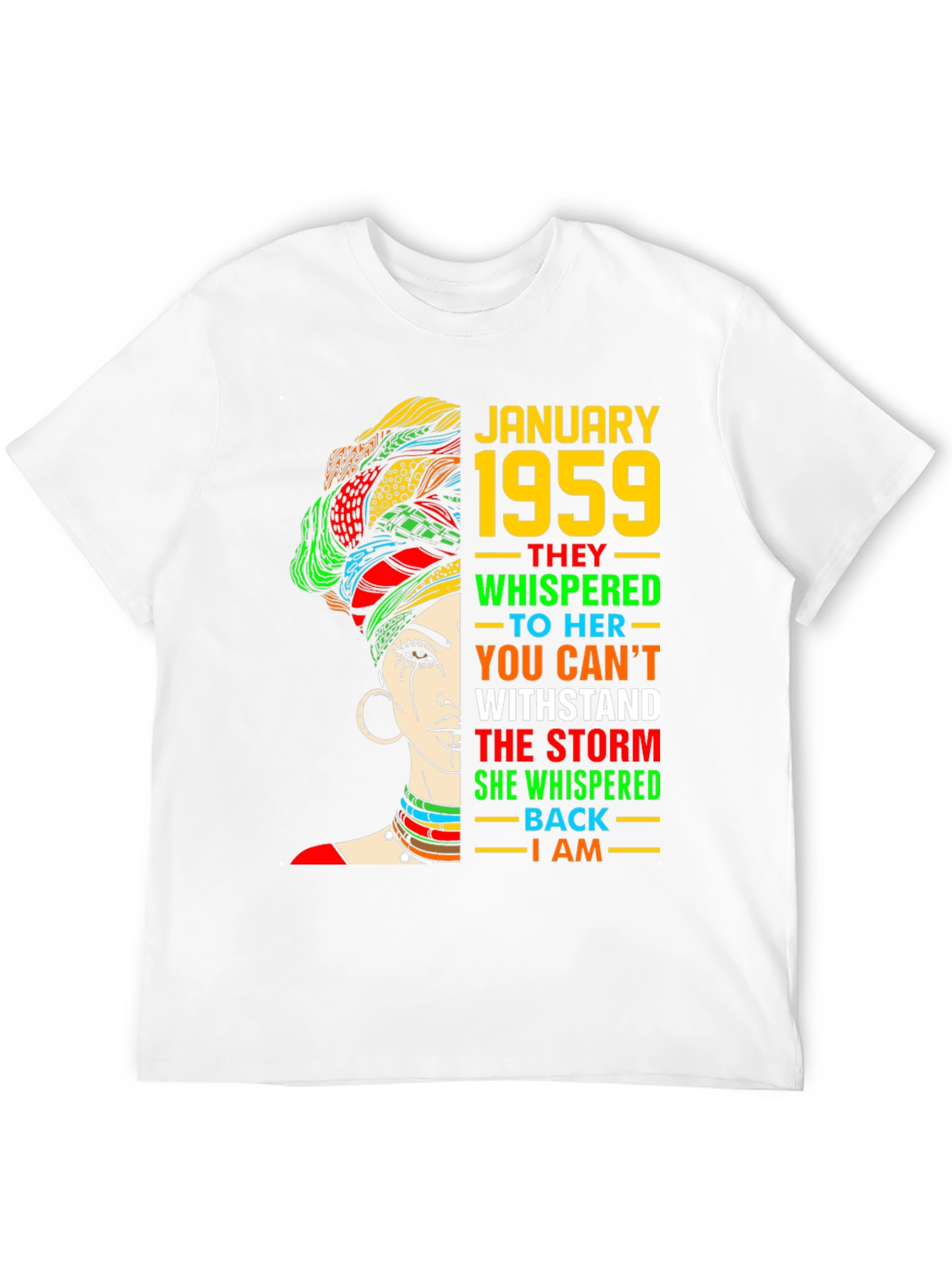 January 1959 Birthday Black Pride T-Shirt