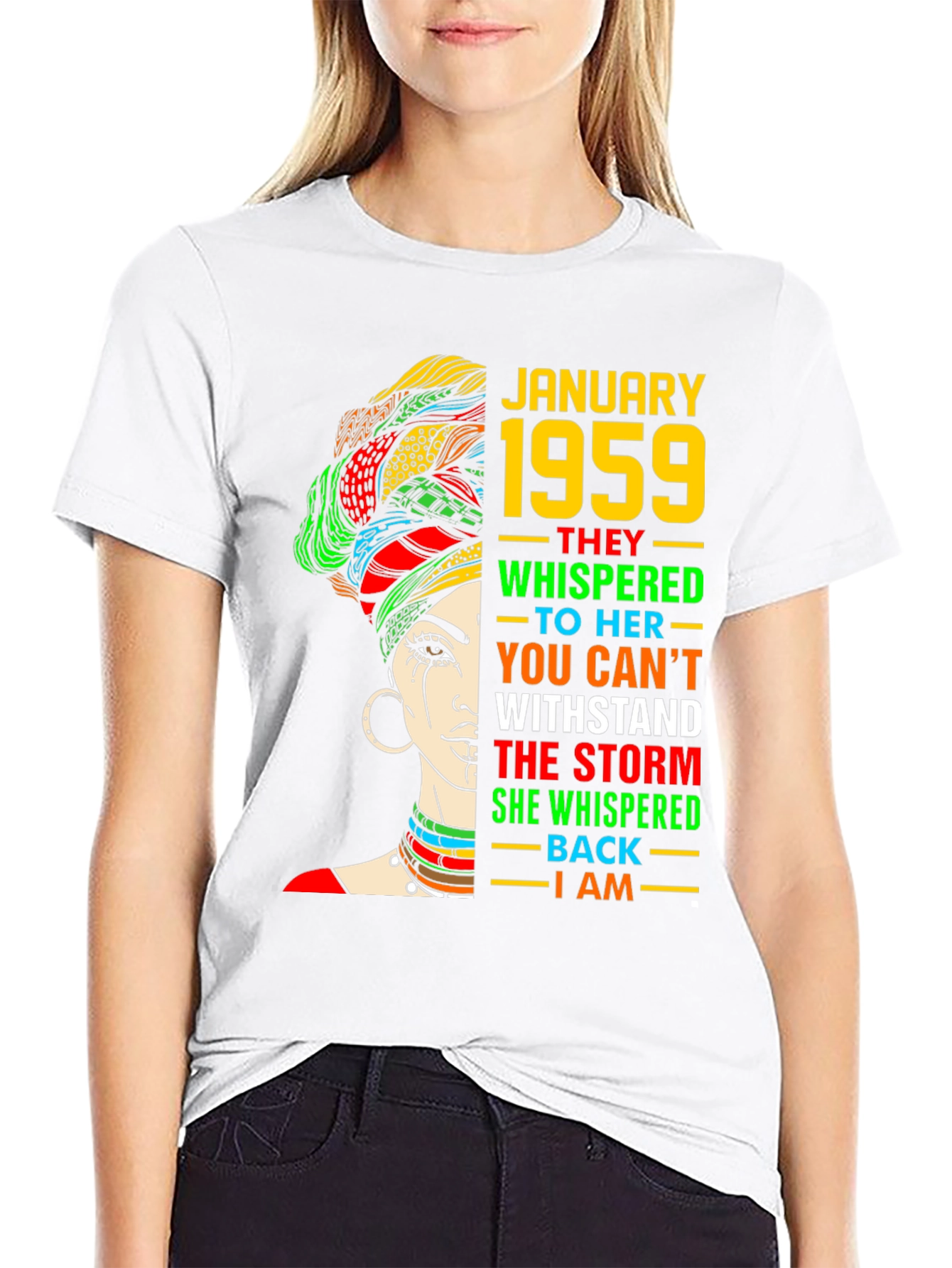 January 1959 Birthday Black Pride T-Shirt