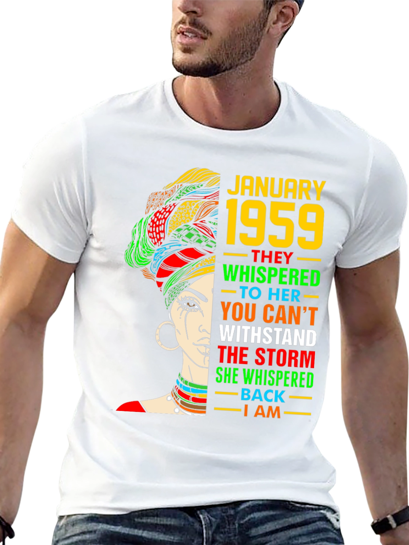 January 1959 Birthday Black Pride T-Shirt